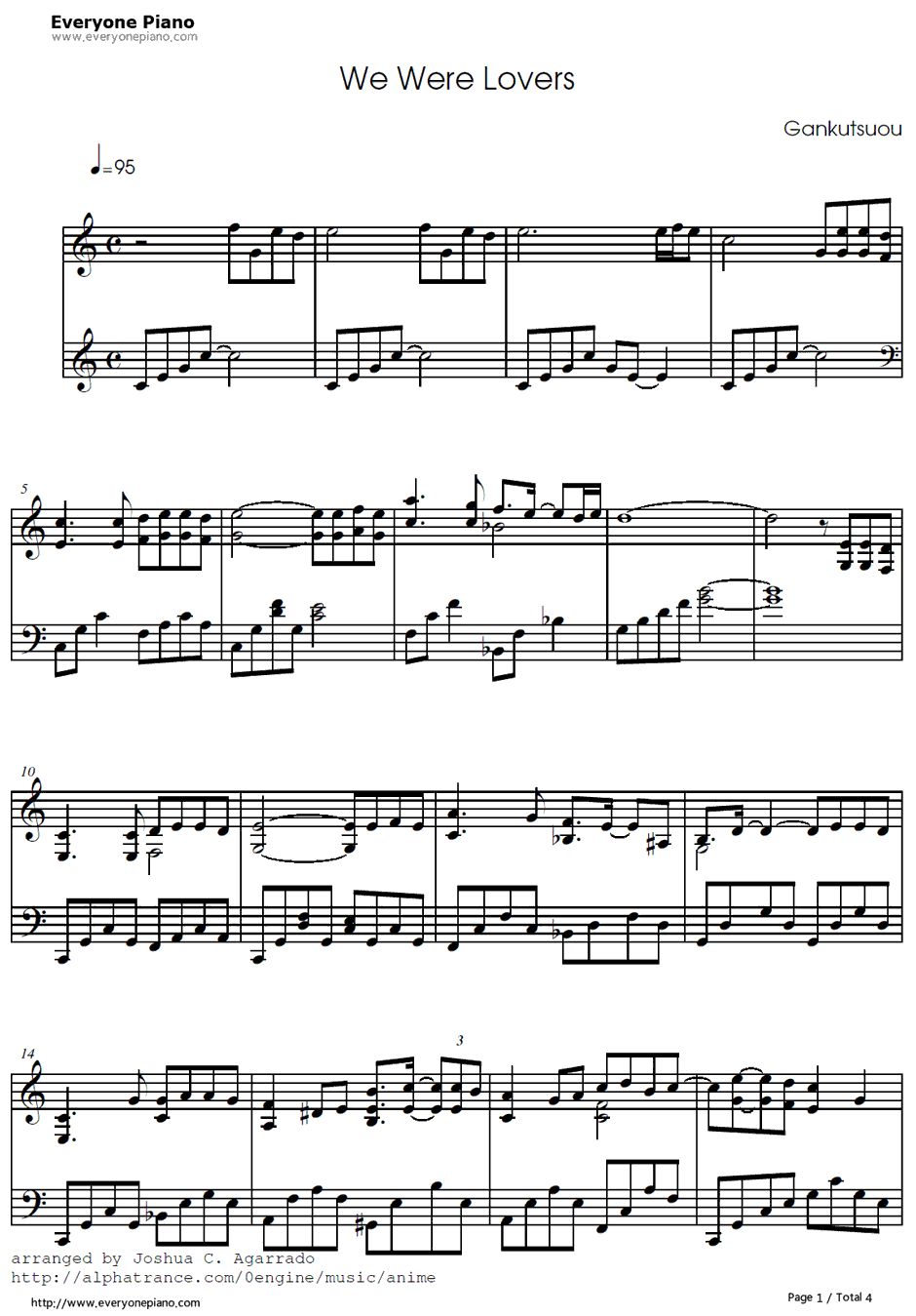 We Were Lovers钢琴谱-Jean-JacquesBurnel-岩窟王OP　1