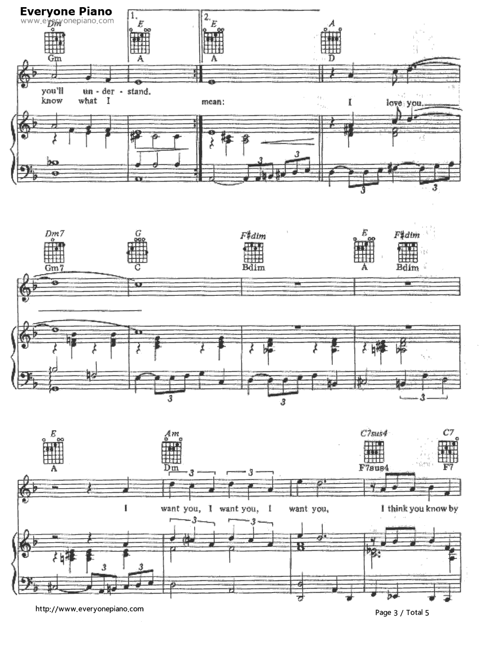 Michelle钢琴谱-TheBeatles3
