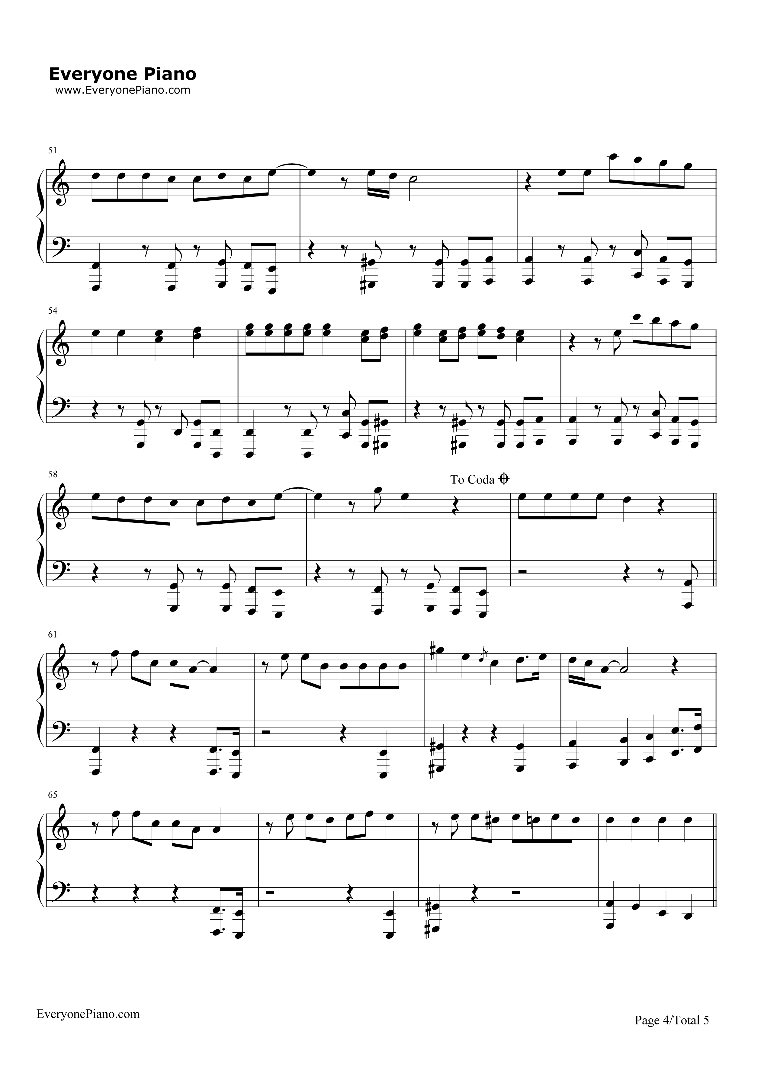 Makes Me Wonder钢琴谱-Maroon 54