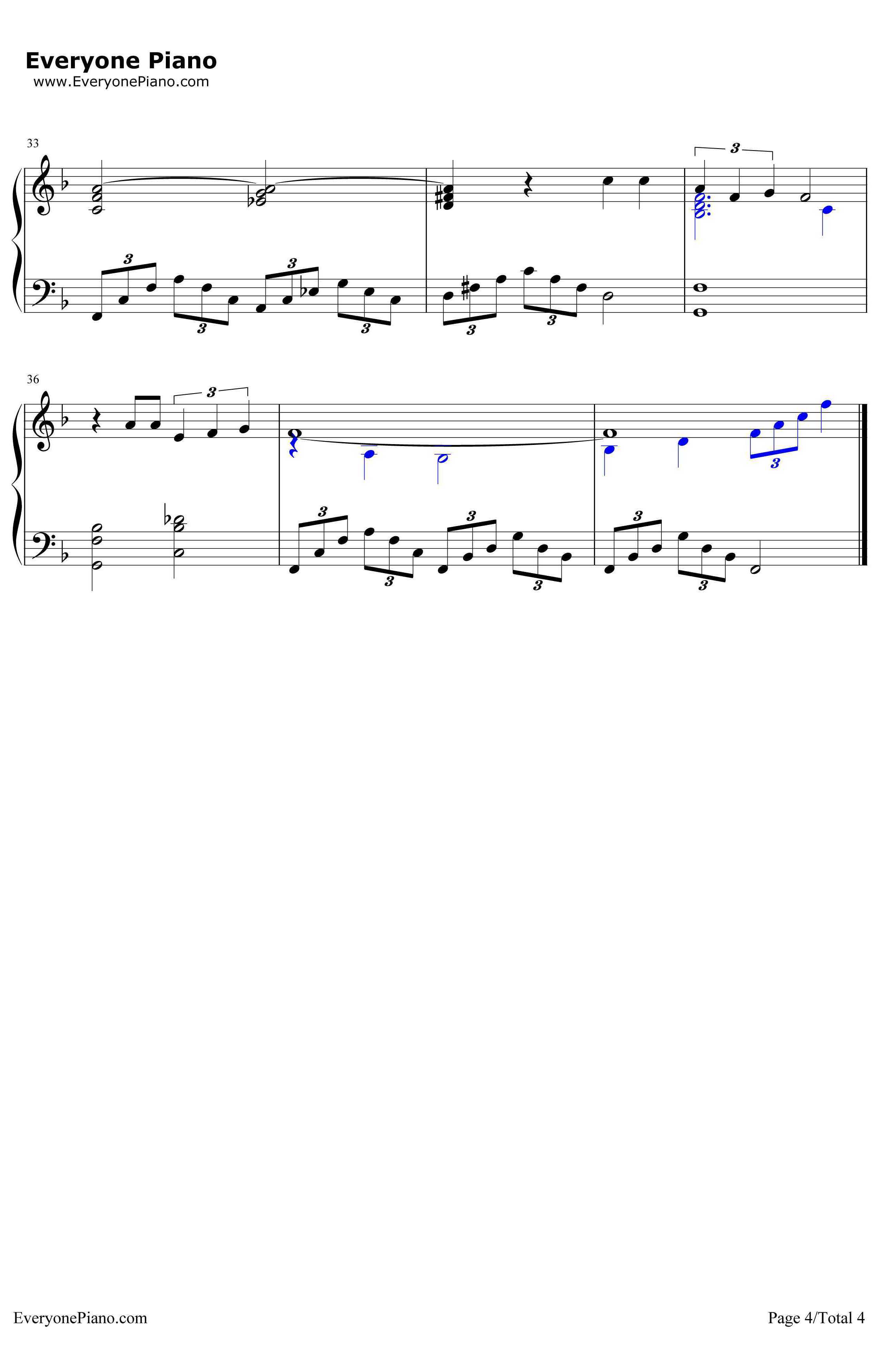 What a Wonderful World钢琴谱-LouisArmstrong-北京遇上西雅图片尾曲4