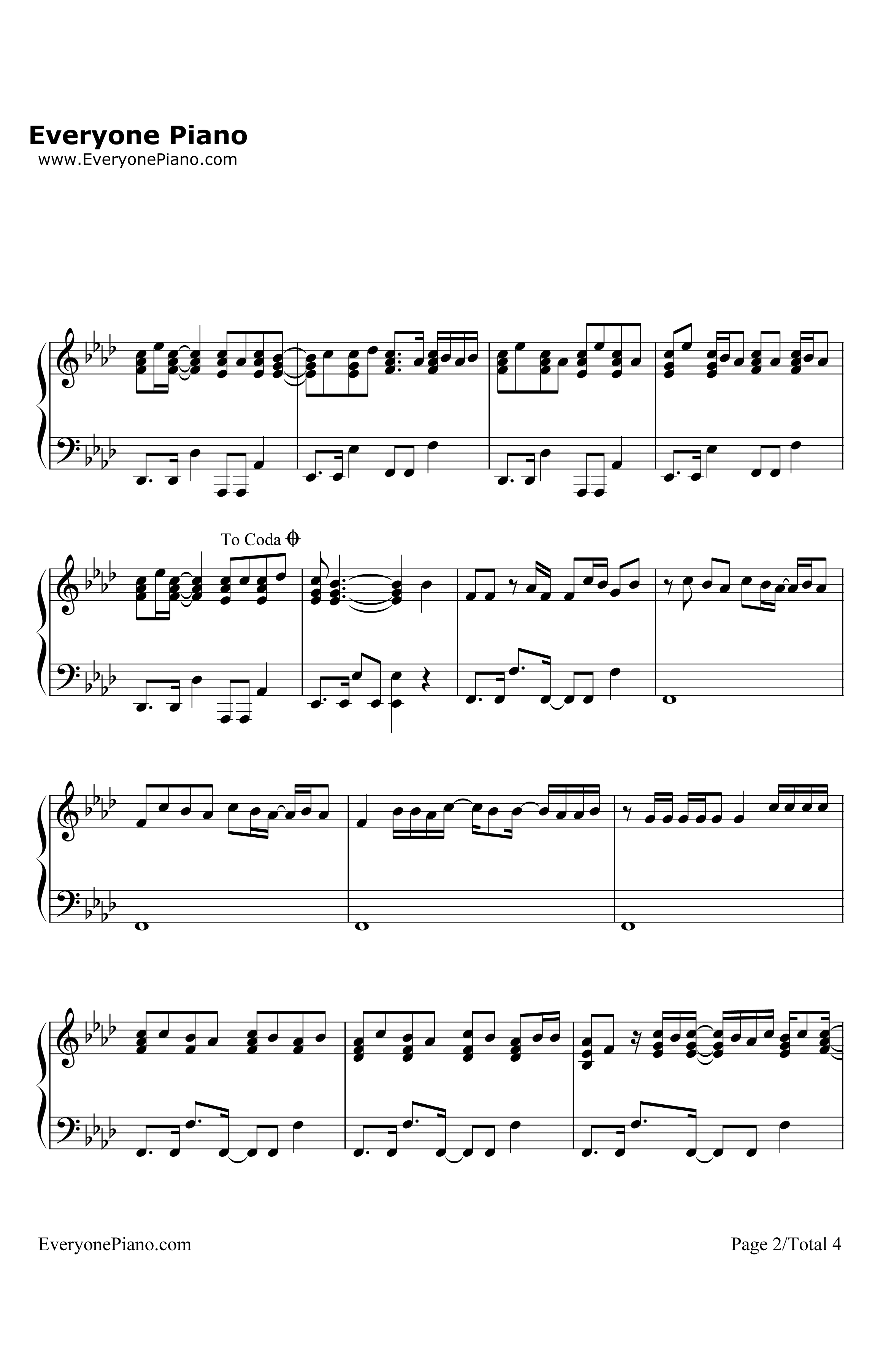 LetMeDown钢琴谱-KellyClarkson2