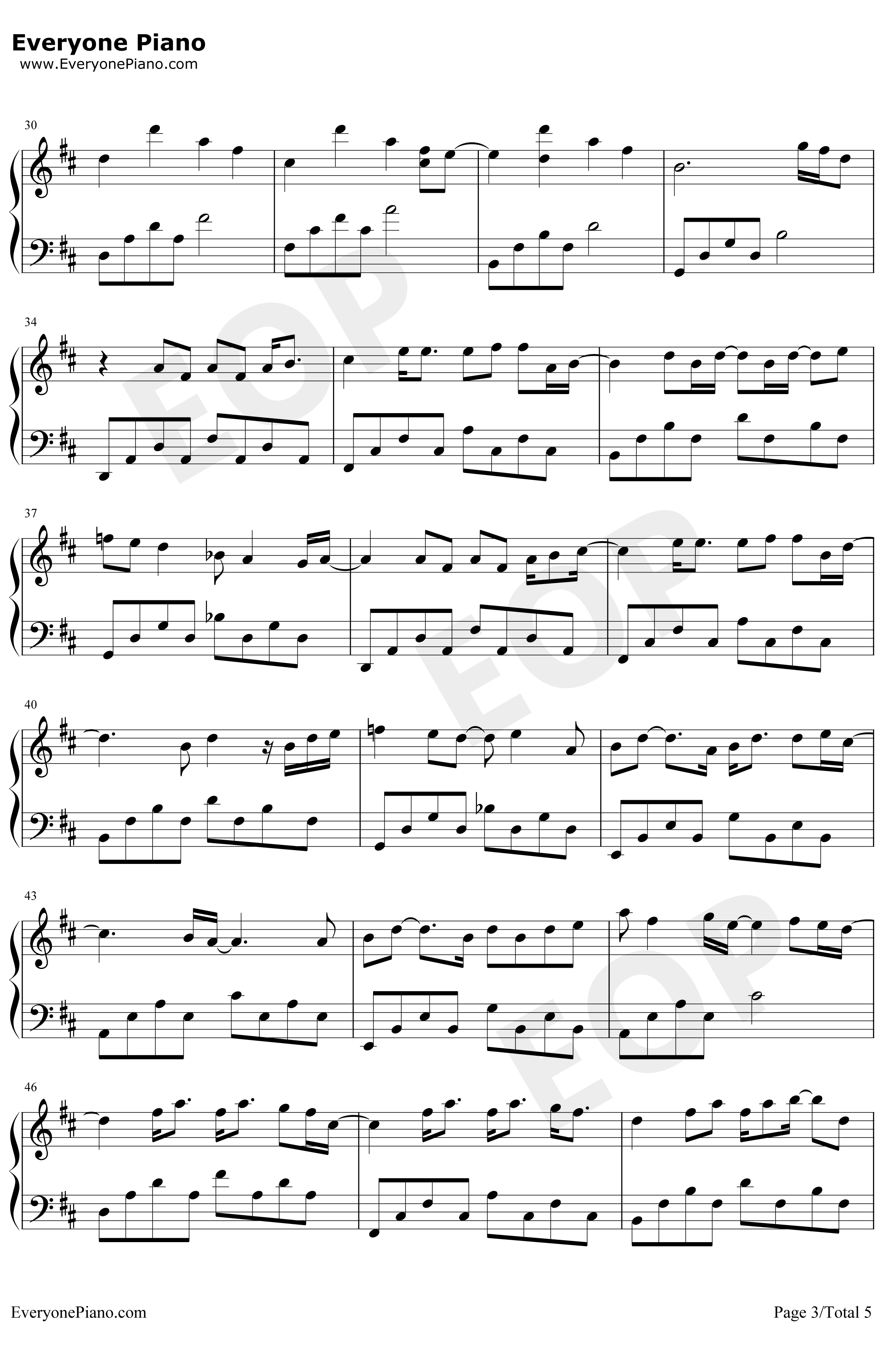 不为谁而作的歌钢琴谱-林俊杰-林俊杰3