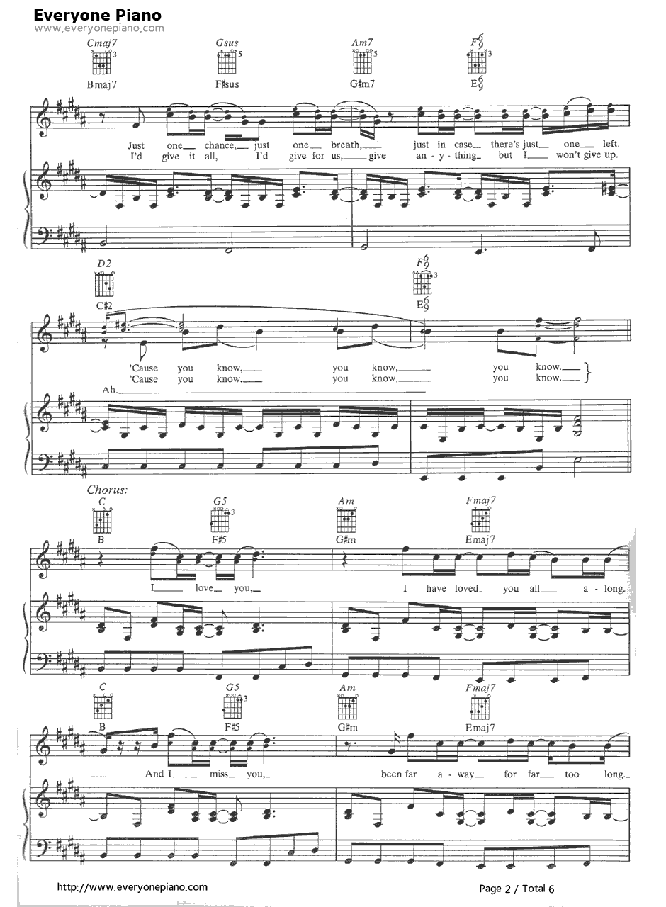 Far Away钢琴谱-Nickelback2
