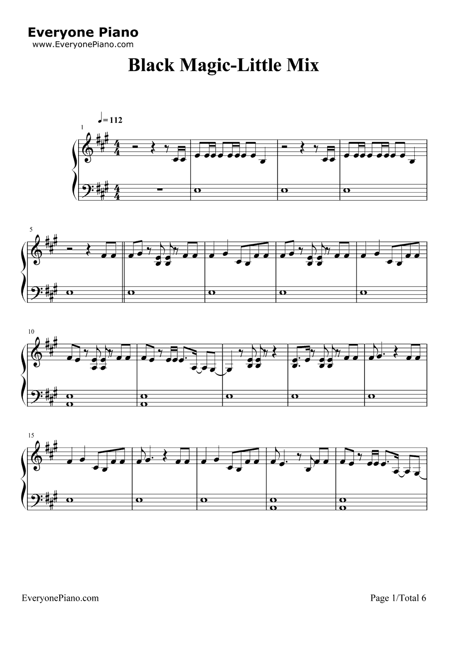 BlackMagic钢琴谱-LittleMix1