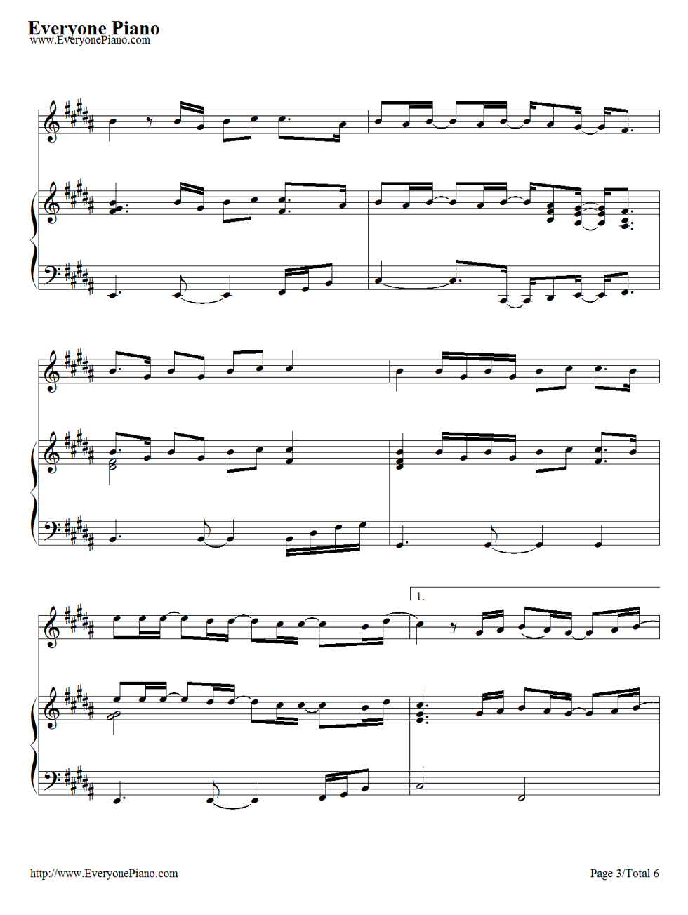 Back at One钢琴谱-Brian McKnight3
