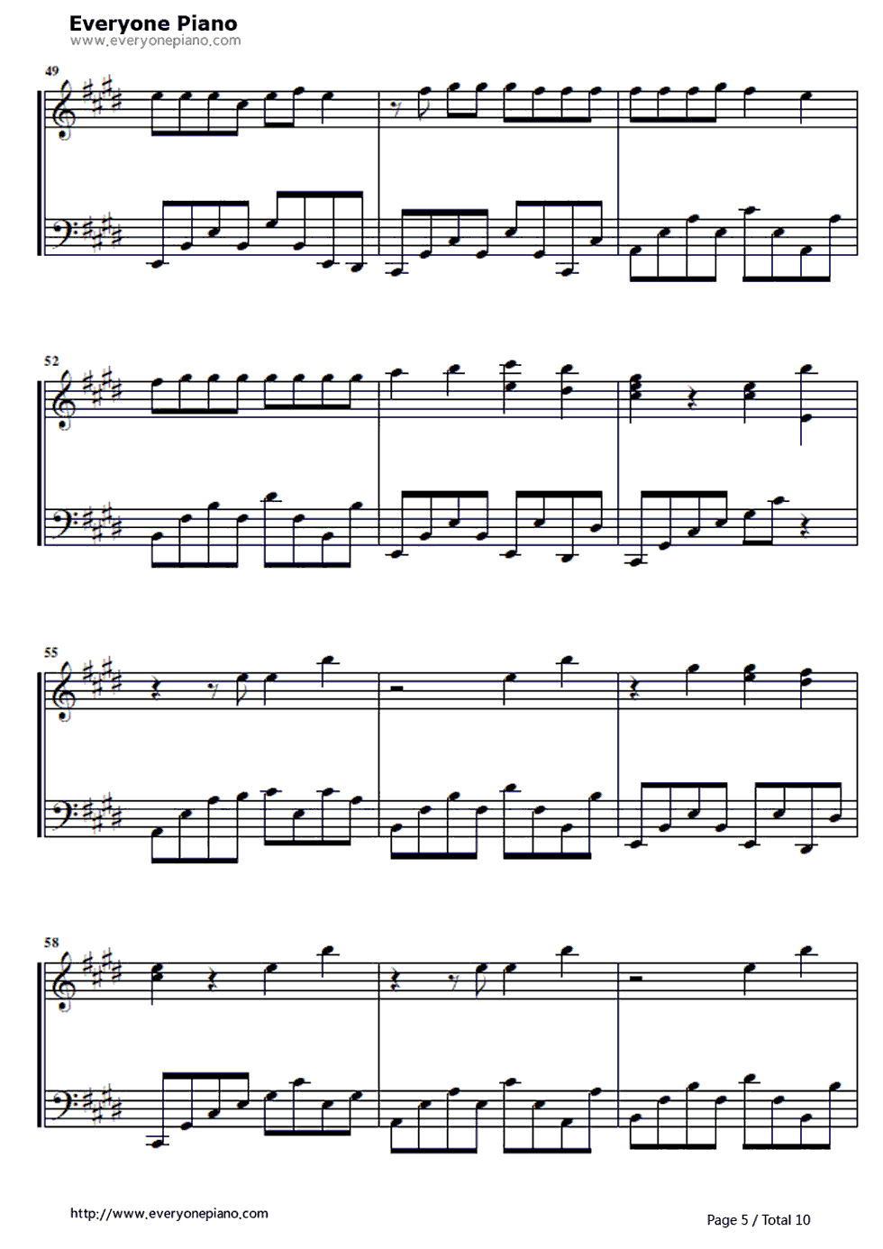 One Time钢琴谱-Justin Bieber5