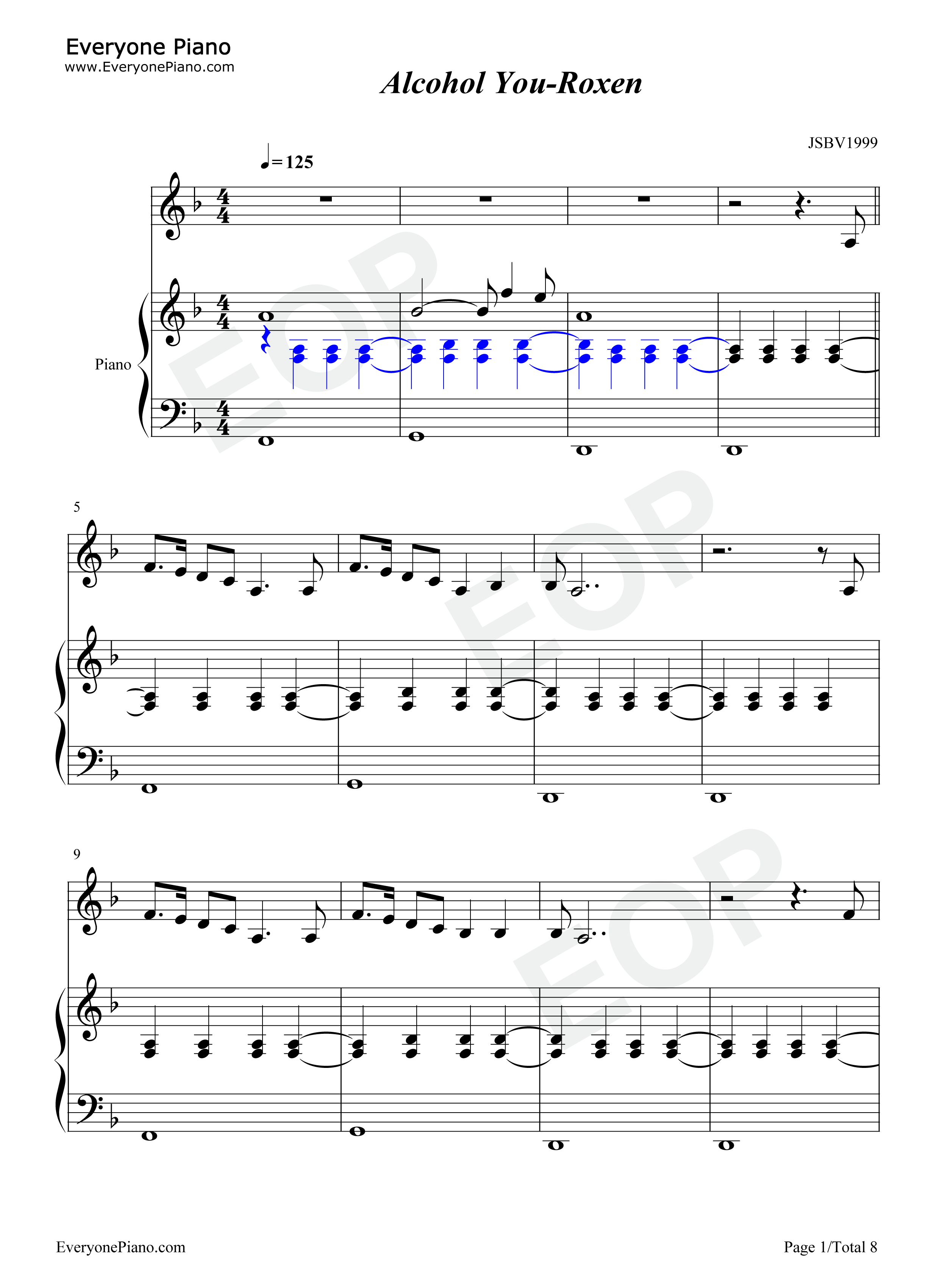 Alcohol You钢琴谱-Roxen1
