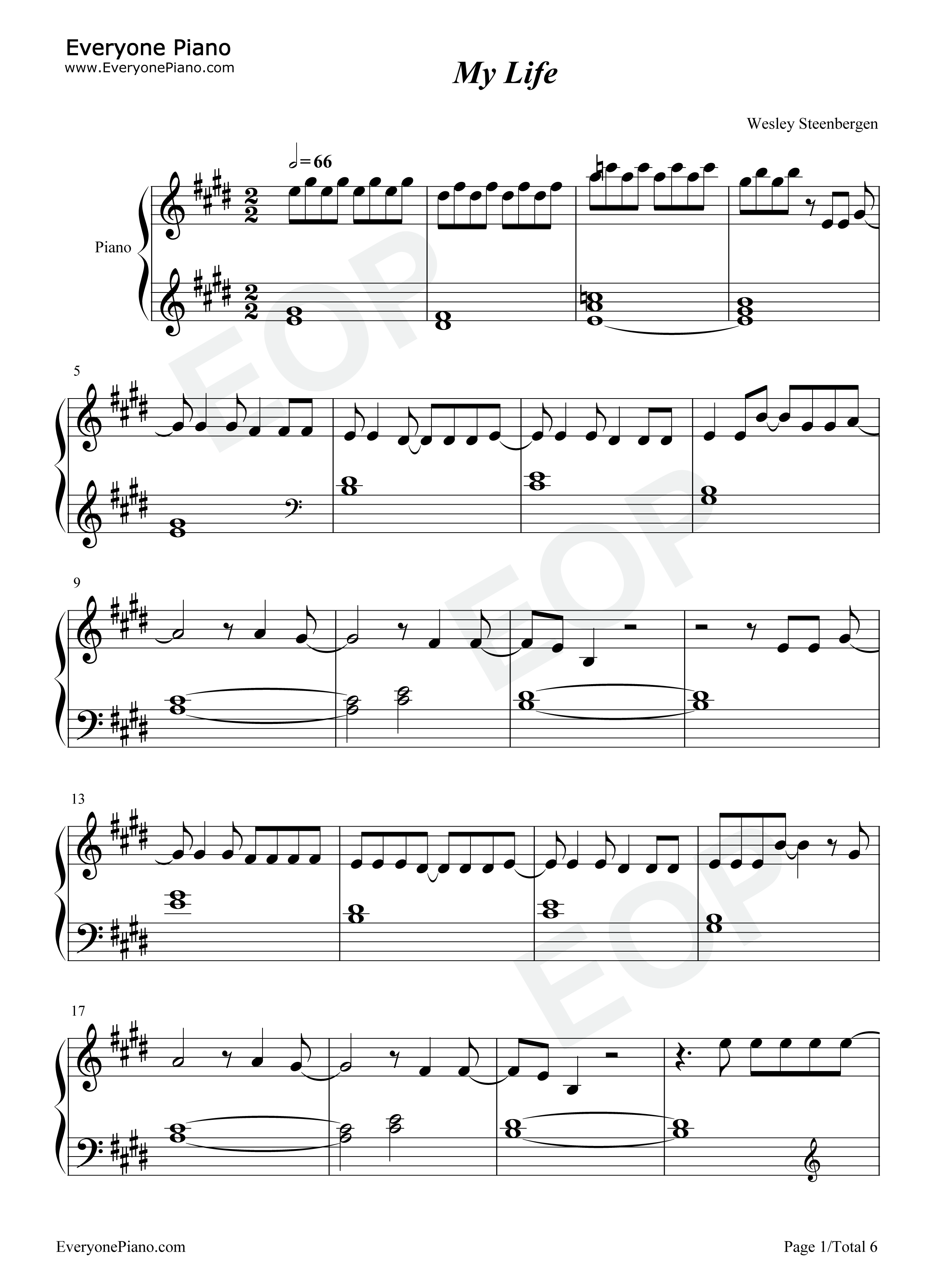 My Life钢琴谱-Imagine Dragons1
