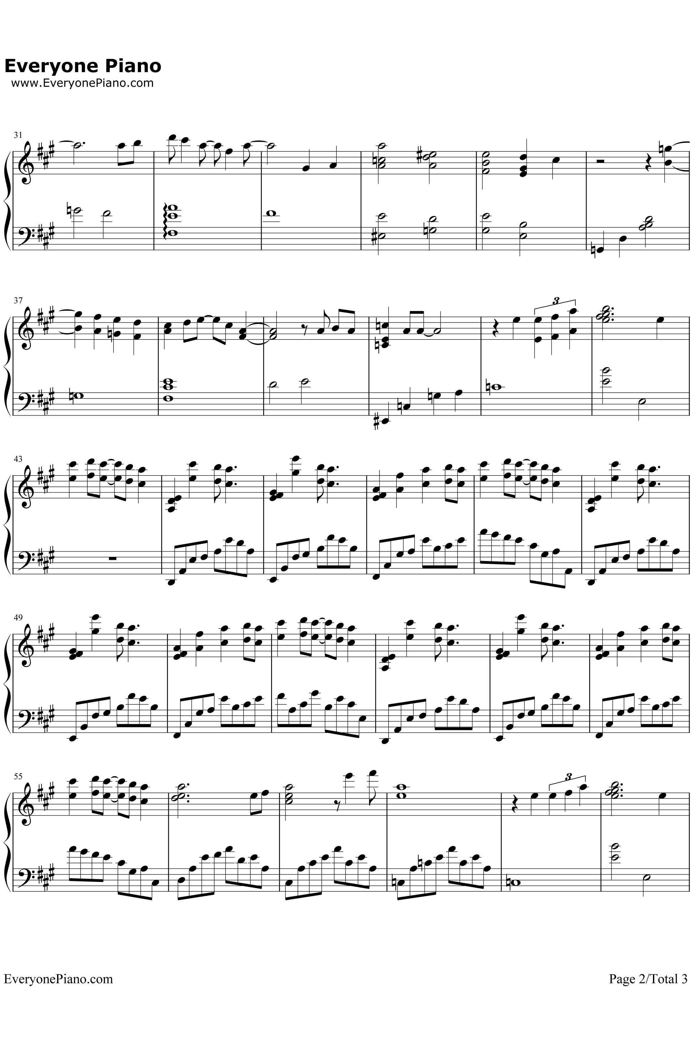 こんなに近くで钢琴谱-CrystalKay-动画版交响情人梦第一季片尾曲2