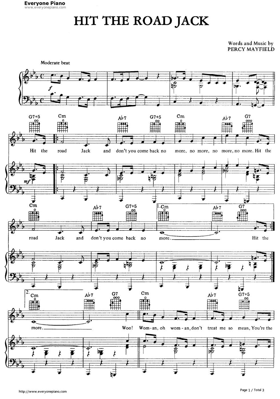 Hit the Road Jack钢琴谱-Ray Charles1