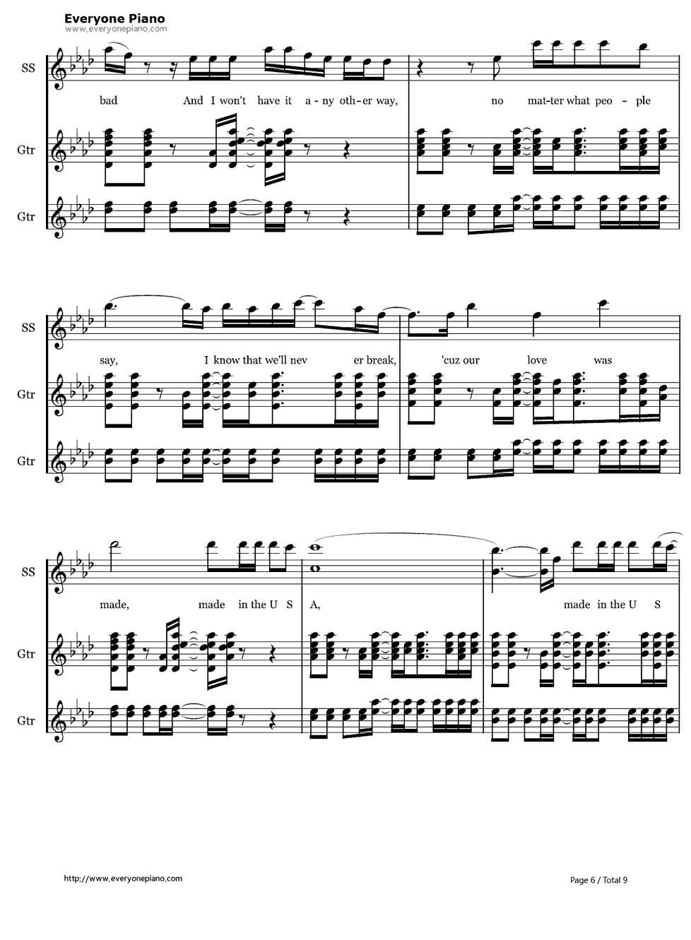Made in the USA钢琴谱-Demi Lovato6