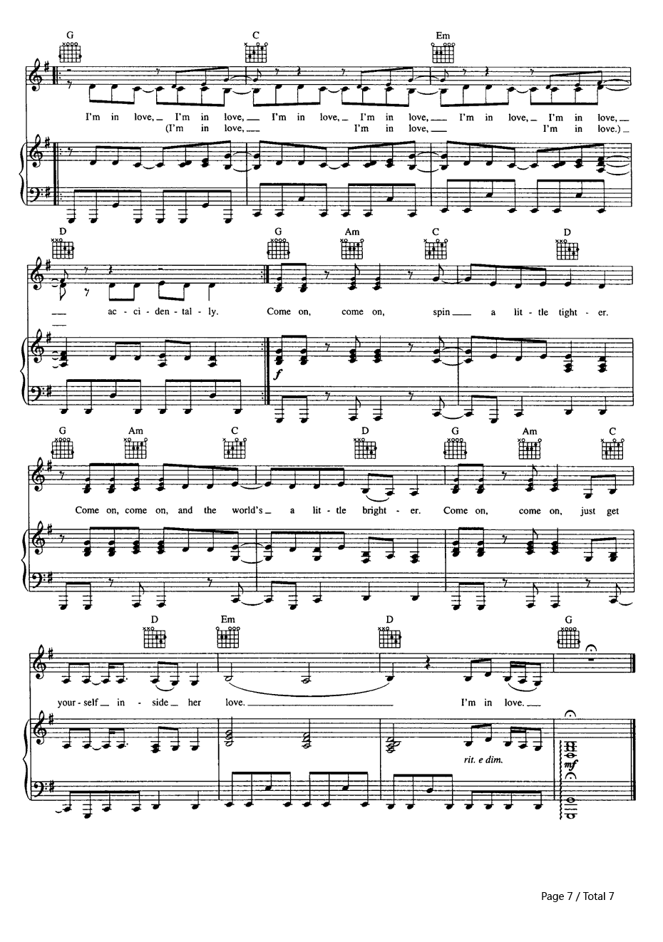 Accidentally In Love钢琴谱-Counting Crows7