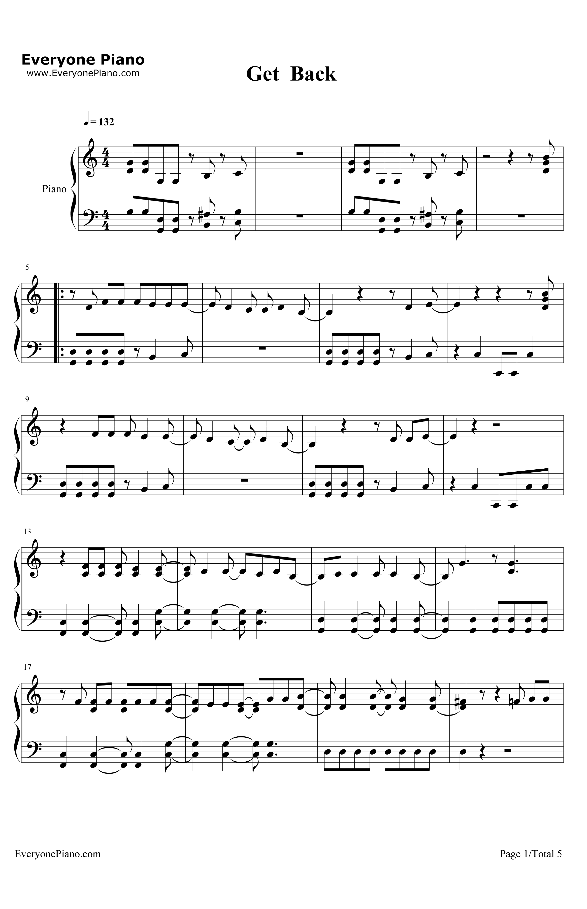 GetBack钢琴谱-DemiLovato1