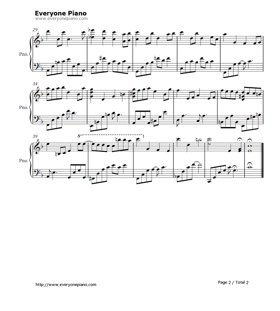 米卡的歌钢琴谱-李闰珉  Yiruma2