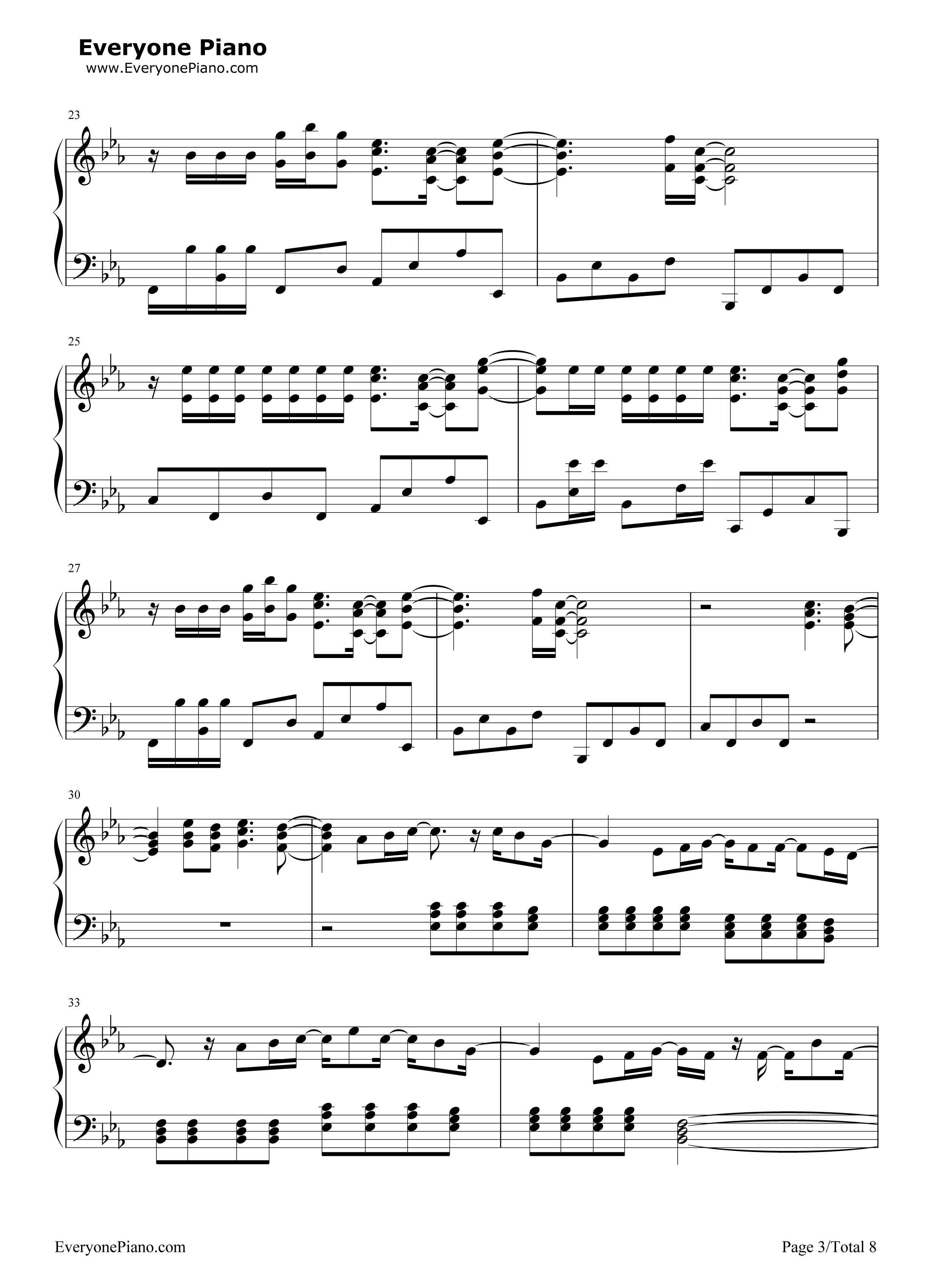 Superheroes钢琴谱-The Script3
