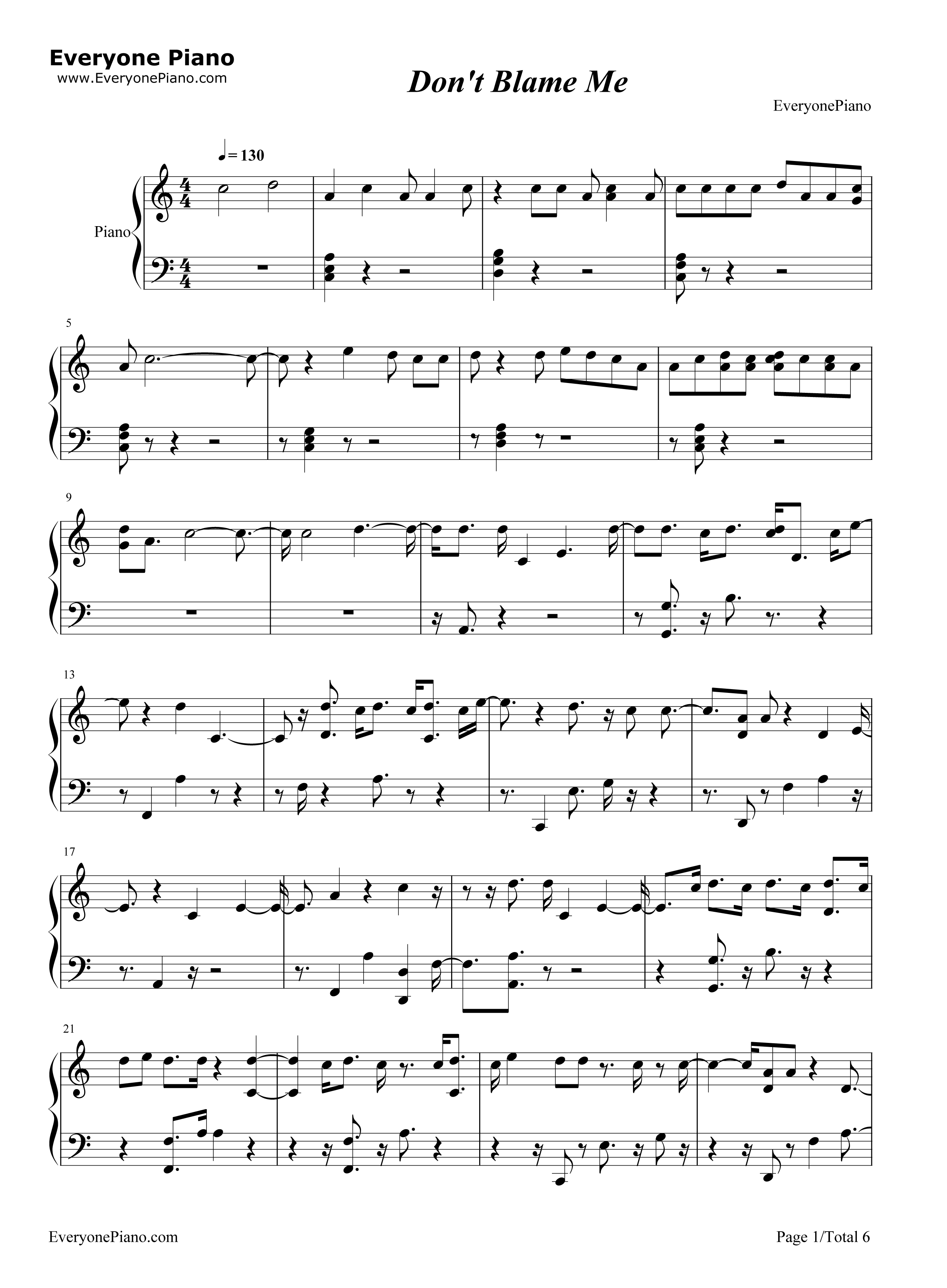 Don't Blame Me钢琴谱-Taylor Swift1