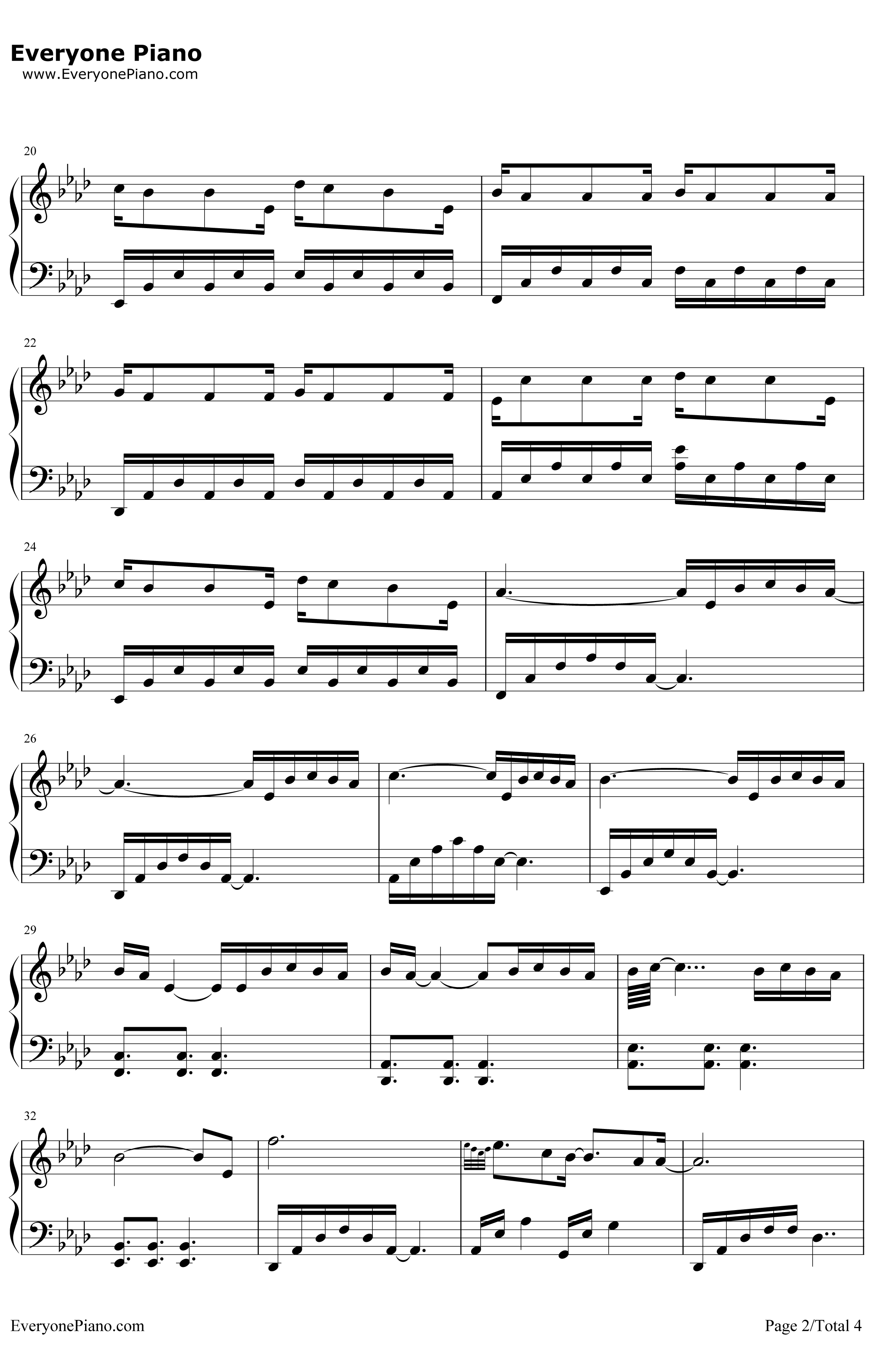 Nuvole Bianche钢琴谱--Ludovico Einaudi2