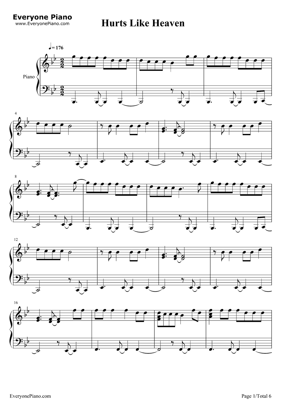 HurtsLikeHeaven钢琴谱-Coldplay1