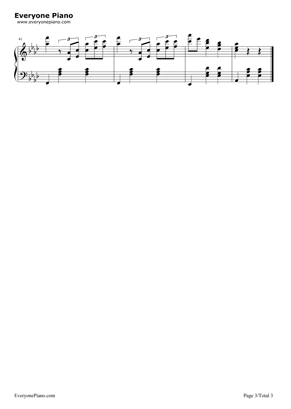 降A大调圆舞曲钢琴谱-勃拉姆斯3