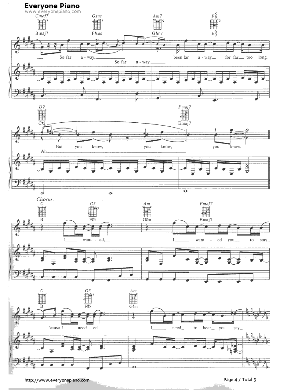 Far Away钢琴谱-Nickelback4