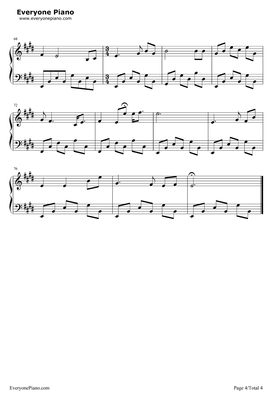 教我如何不想她钢琴谱-赵元任4