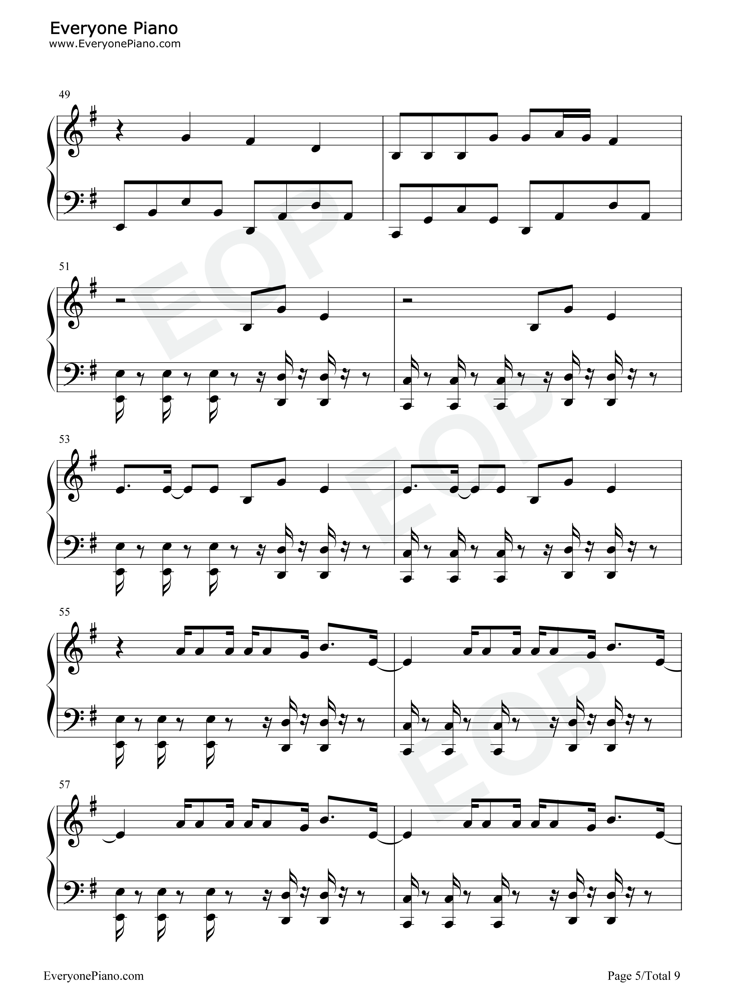 Girl like Me钢琴谱-Black Eyed Peas Shakira5