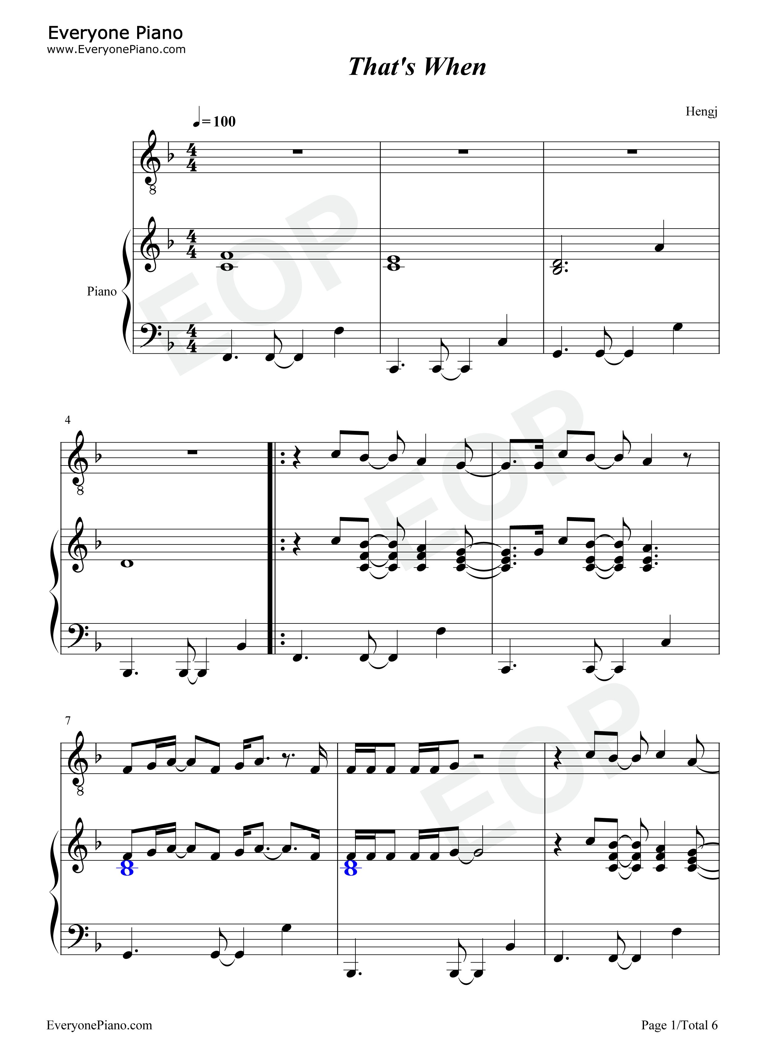 Thats When钢琴谱-Taylor Swift Keith Urban1