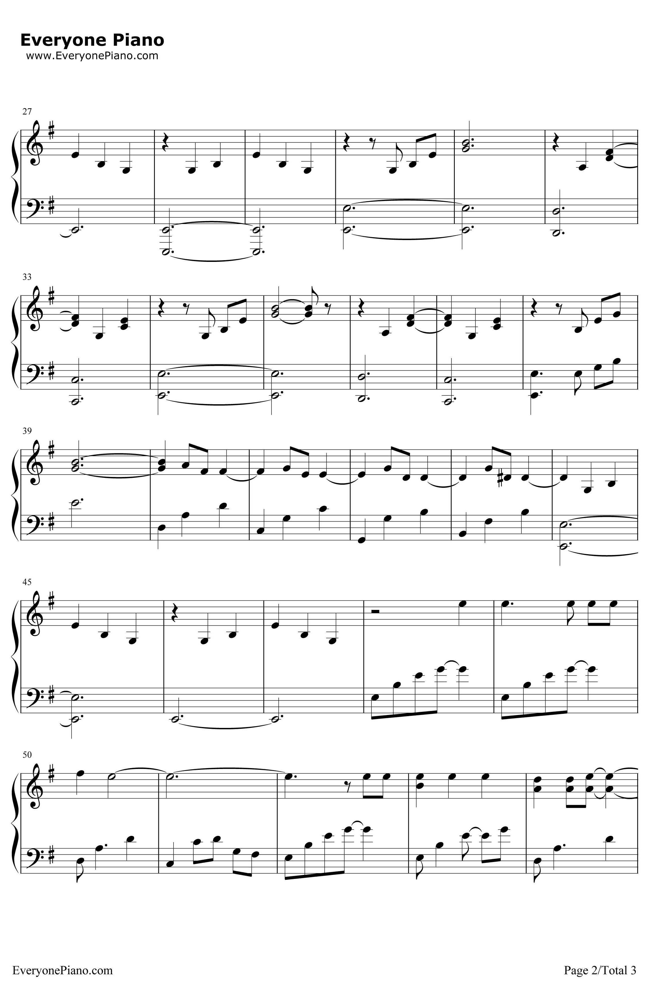 Nothing Else Matters钢琴谱-Metallica2