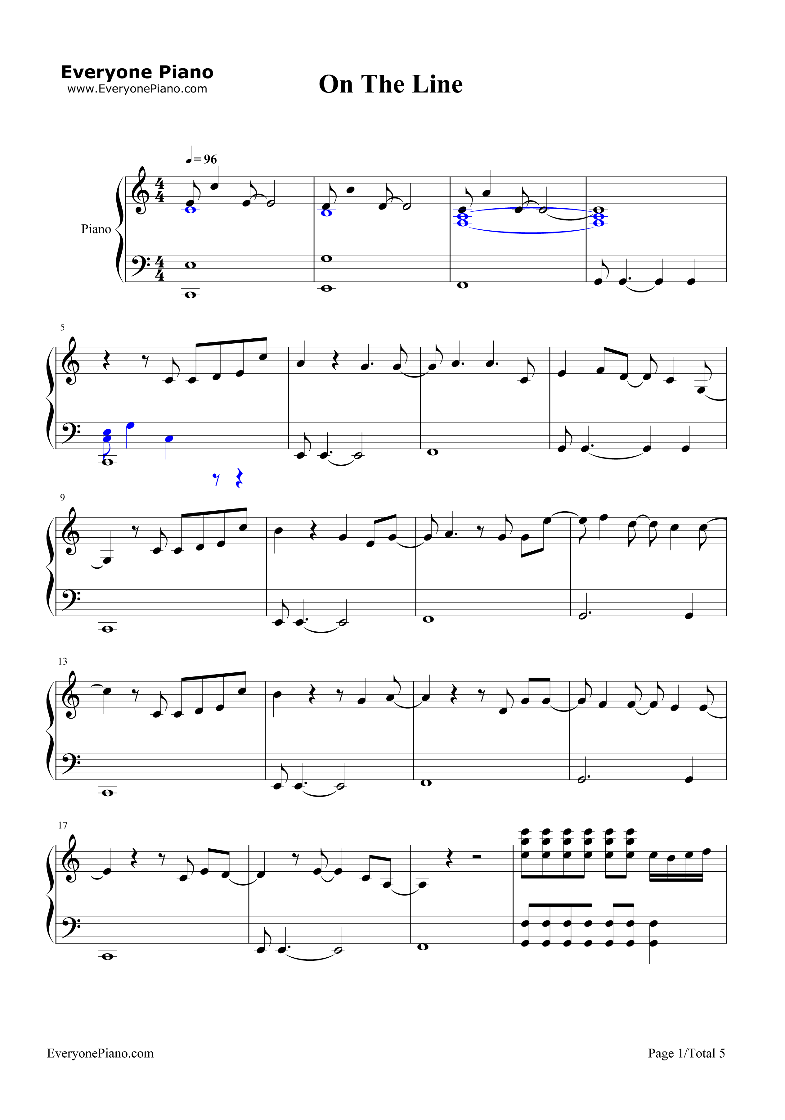 On the Line钢琴谱-Demi Lovato1