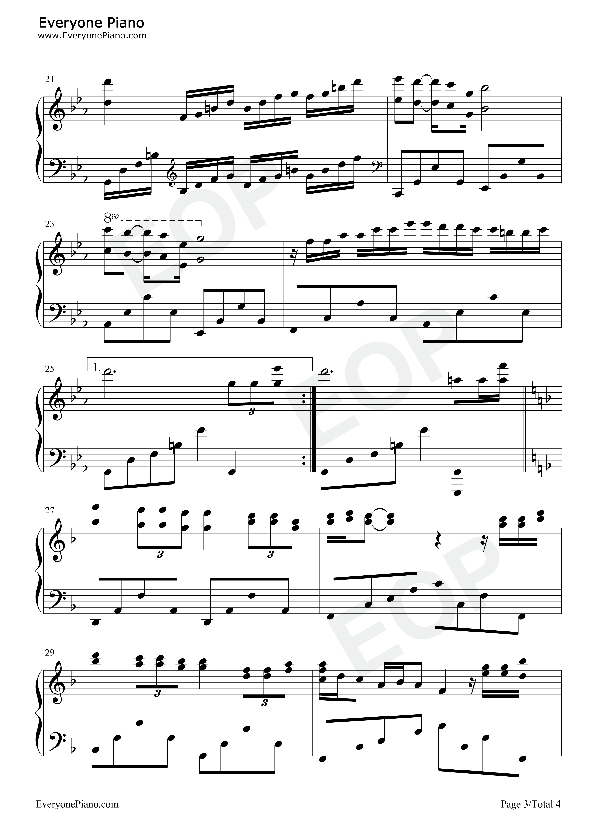 柔如彩虹钢琴谱-理查德.克莱德曼  Richard Clayderman3