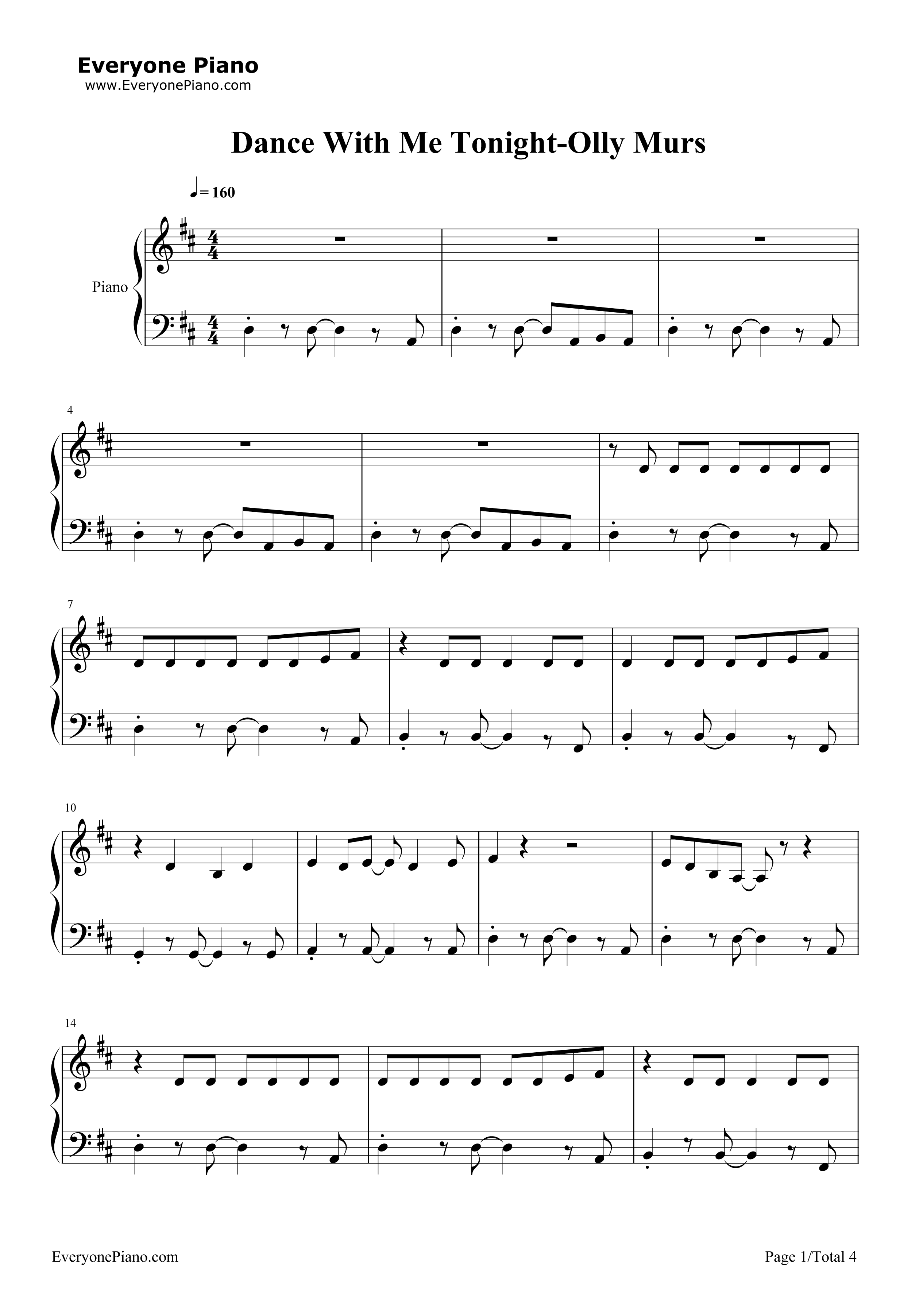 Dance With Me Tonight钢琴谱-Olly Murs1