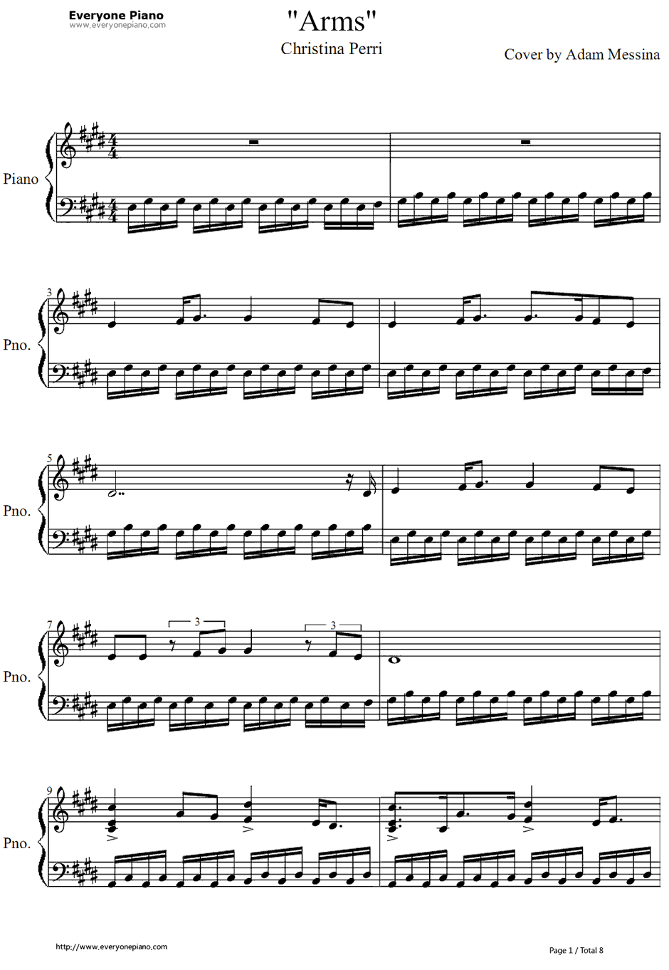 Arms钢琴谱-ChristinaPerri1