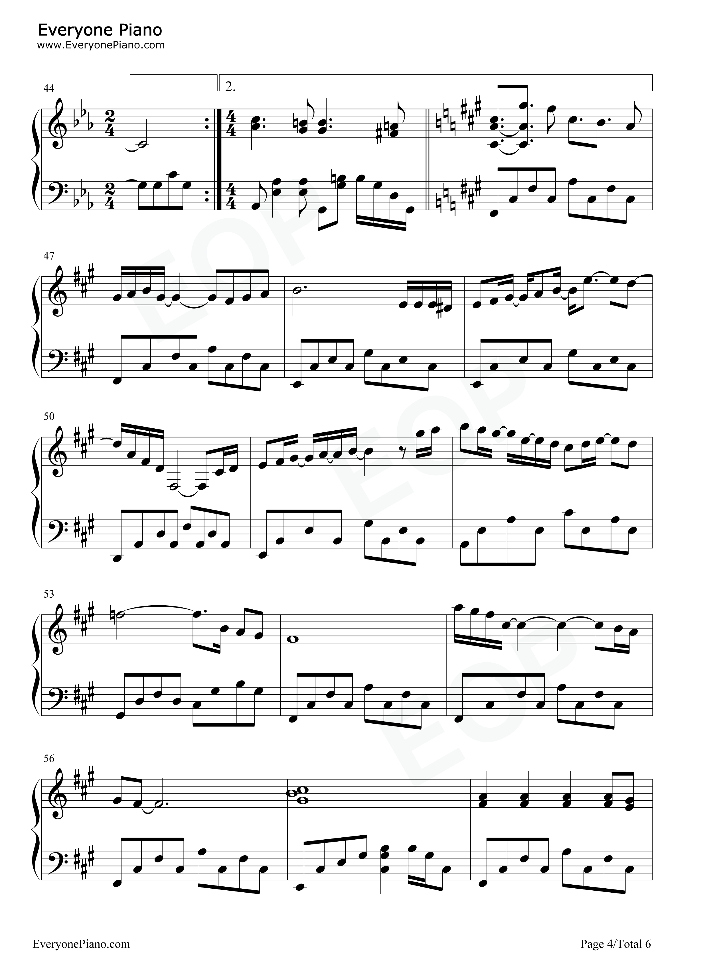光の旋律钢琴谱-Kalafina4