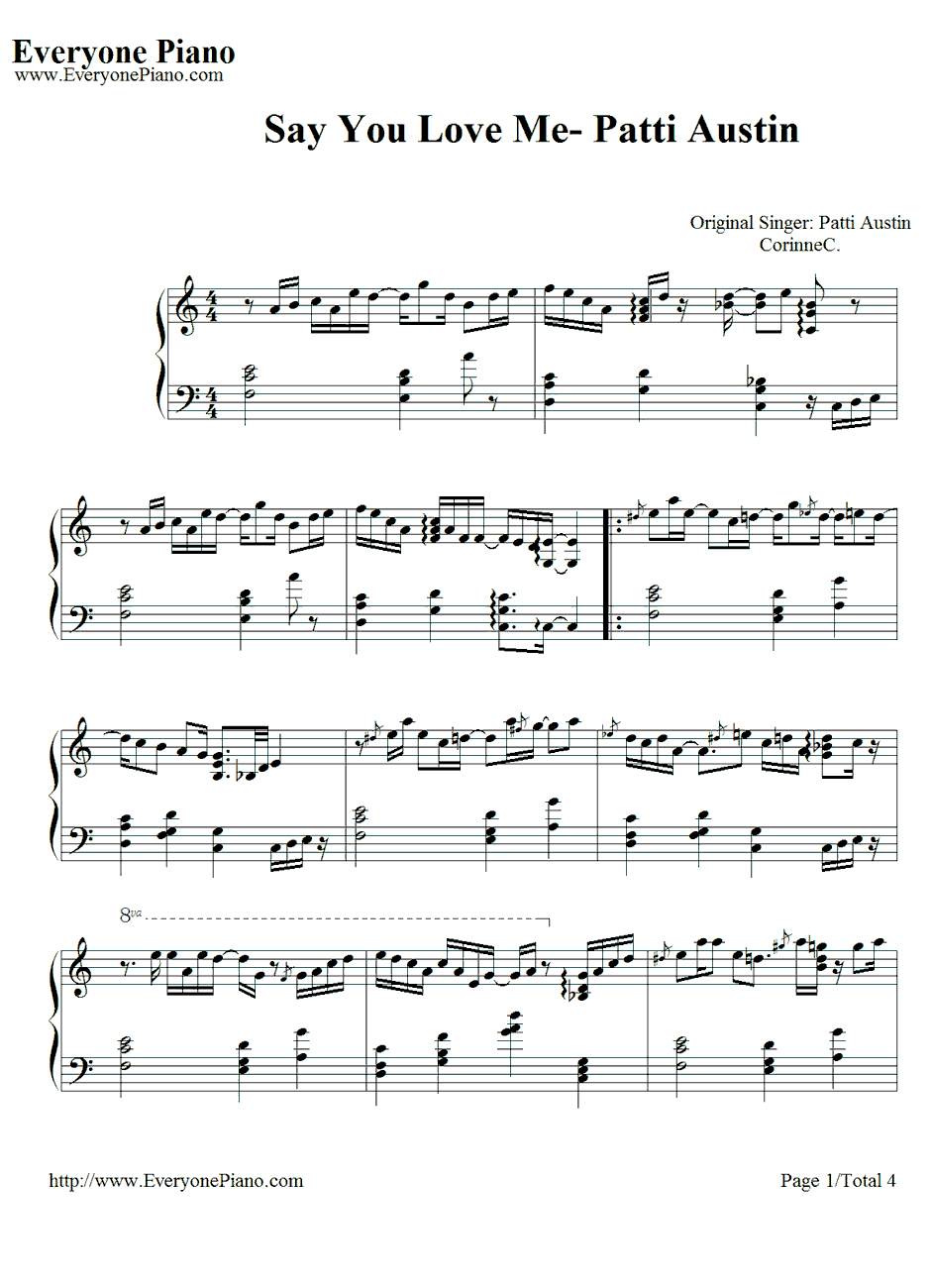 Say You LoveMe钢琴谱-PattiAustin1