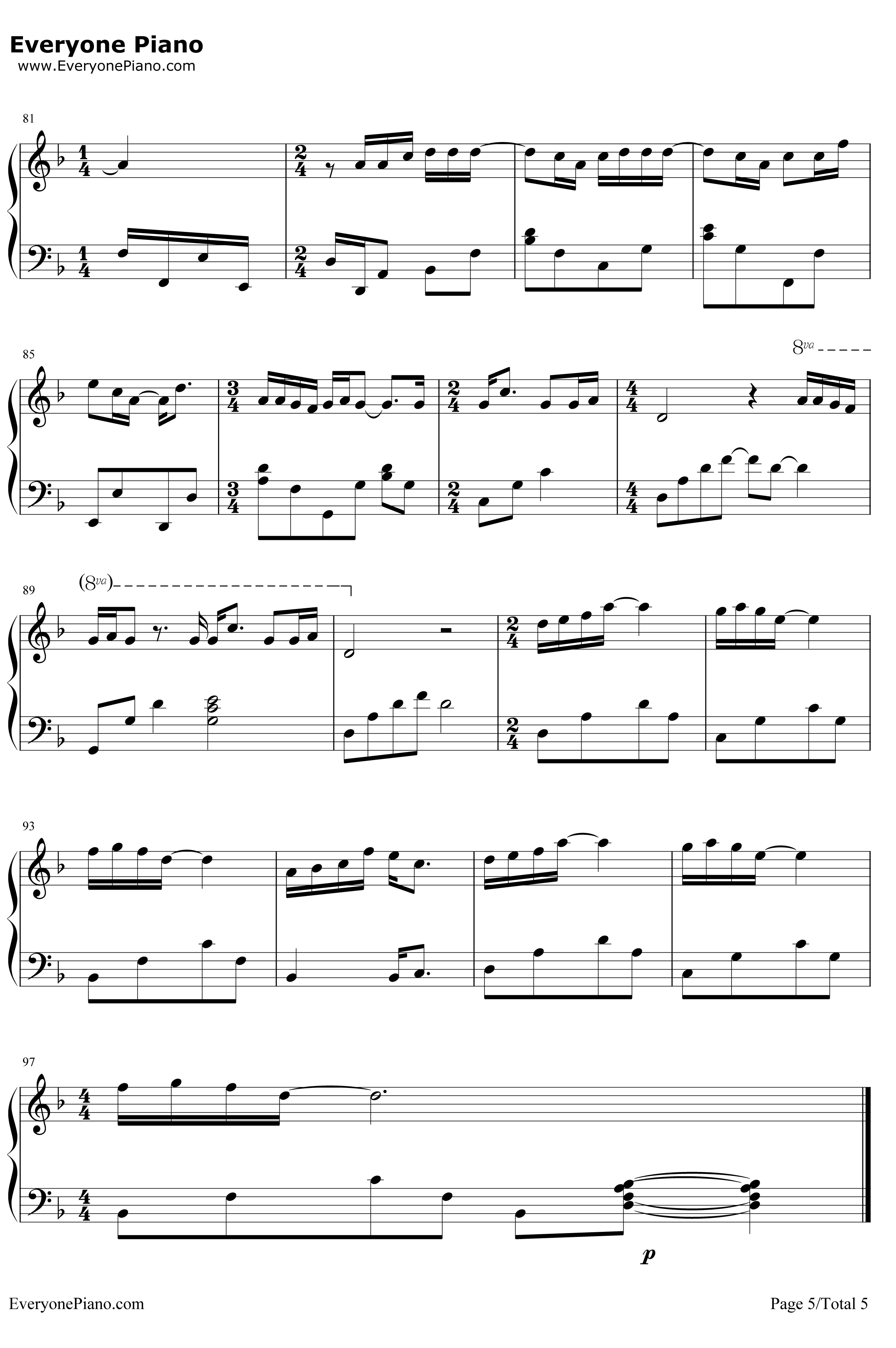 等一分钟钢琴谱 -徐誉滕5