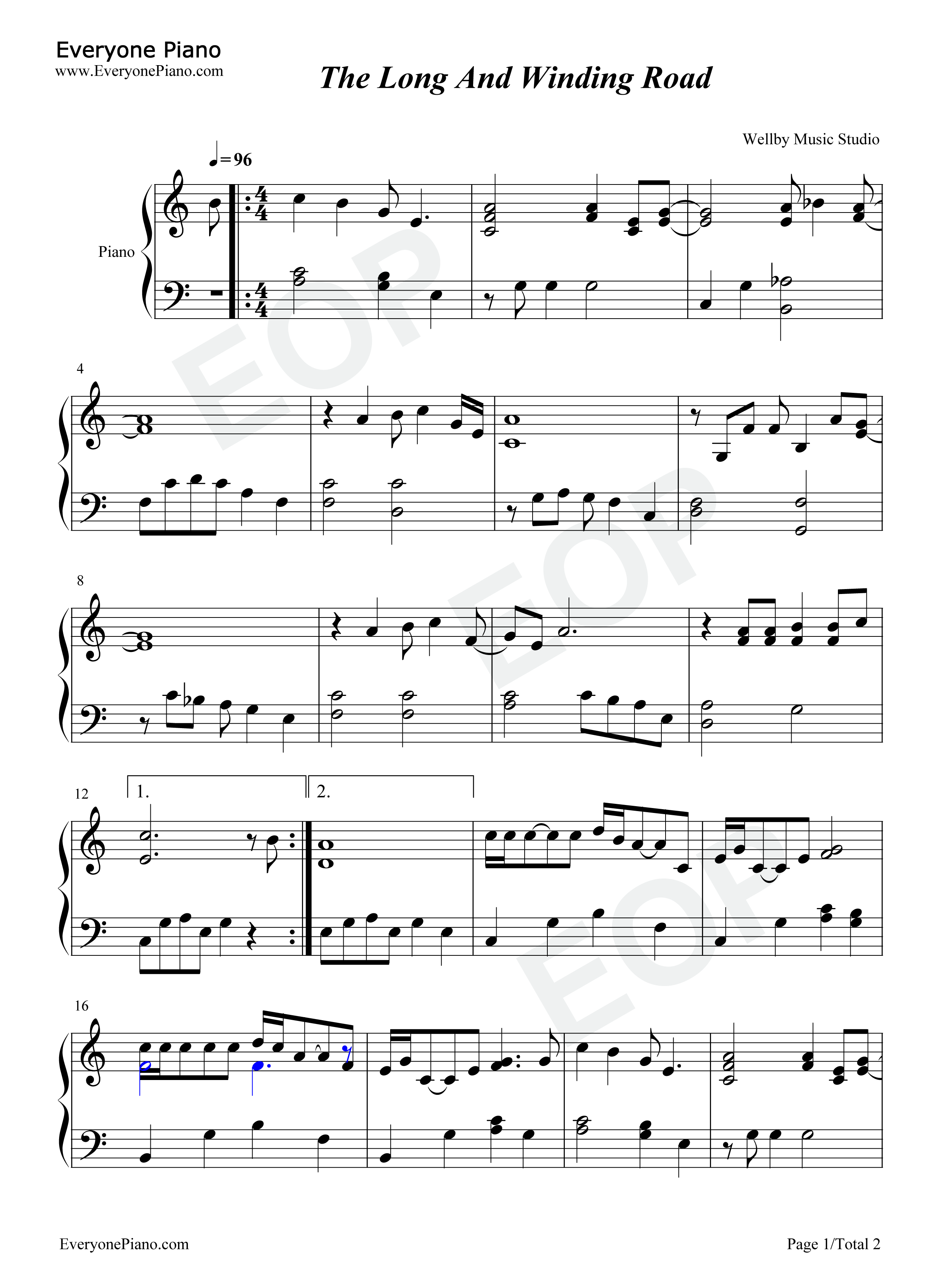 The Long and Winding Road钢琴谱-The Beatles1