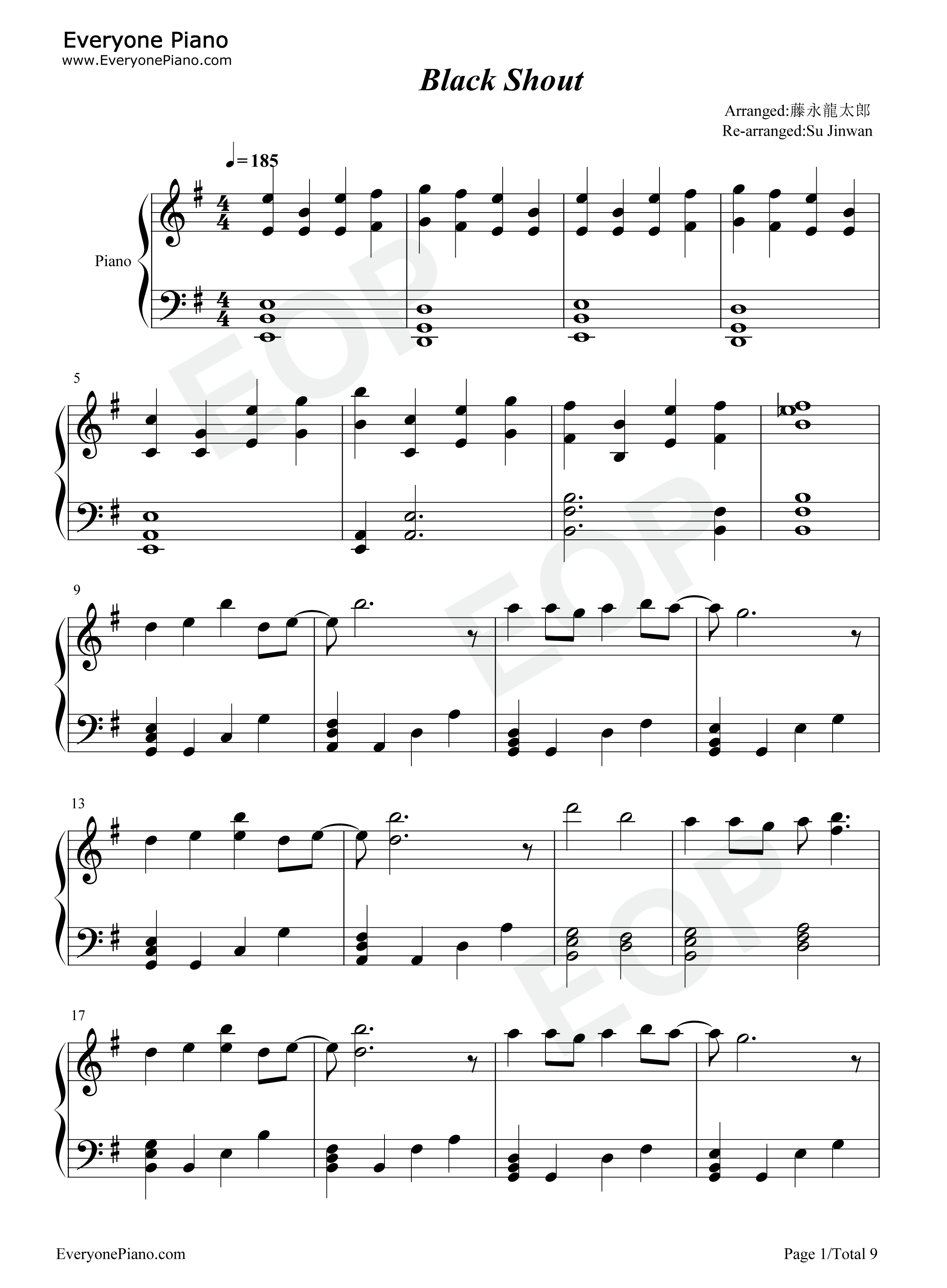 Black Shout钢琴谱-Roselia1