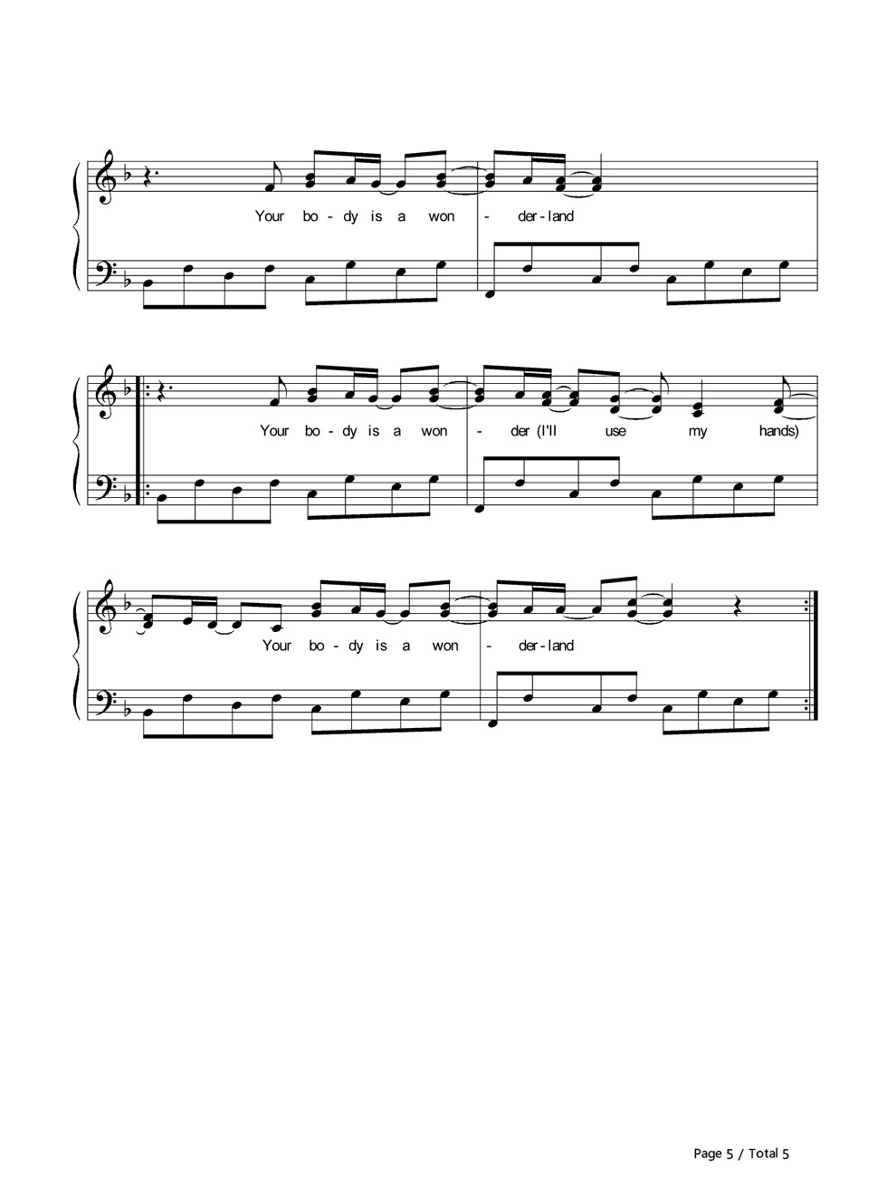 Your Body Is a Wonderland钢琴谱-John Mayer5