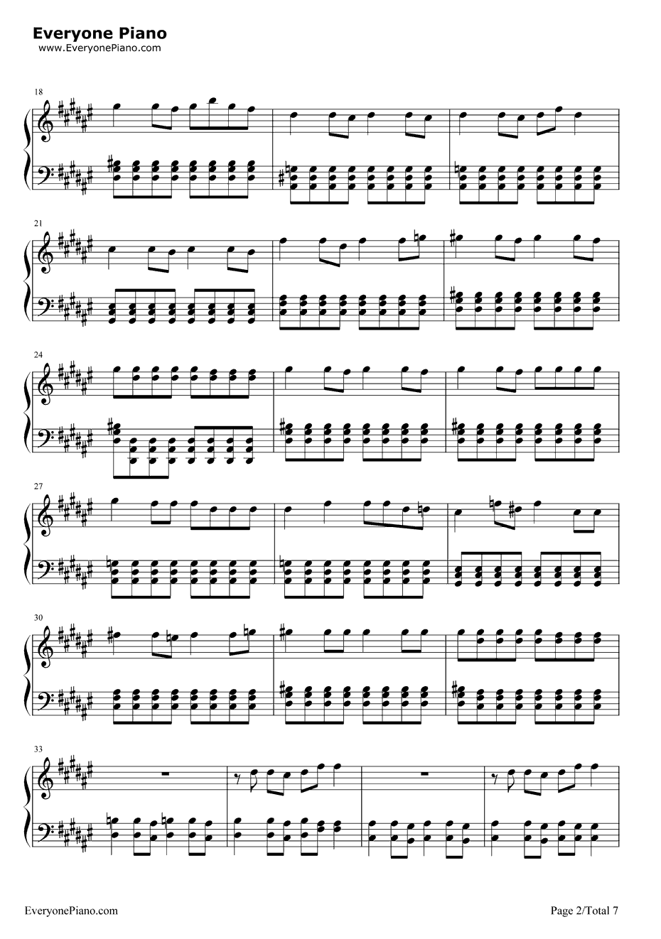 NaNaNa(NaNaNaNaNaNaNaNaNa)钢琴谱-MyChemicalRomance2