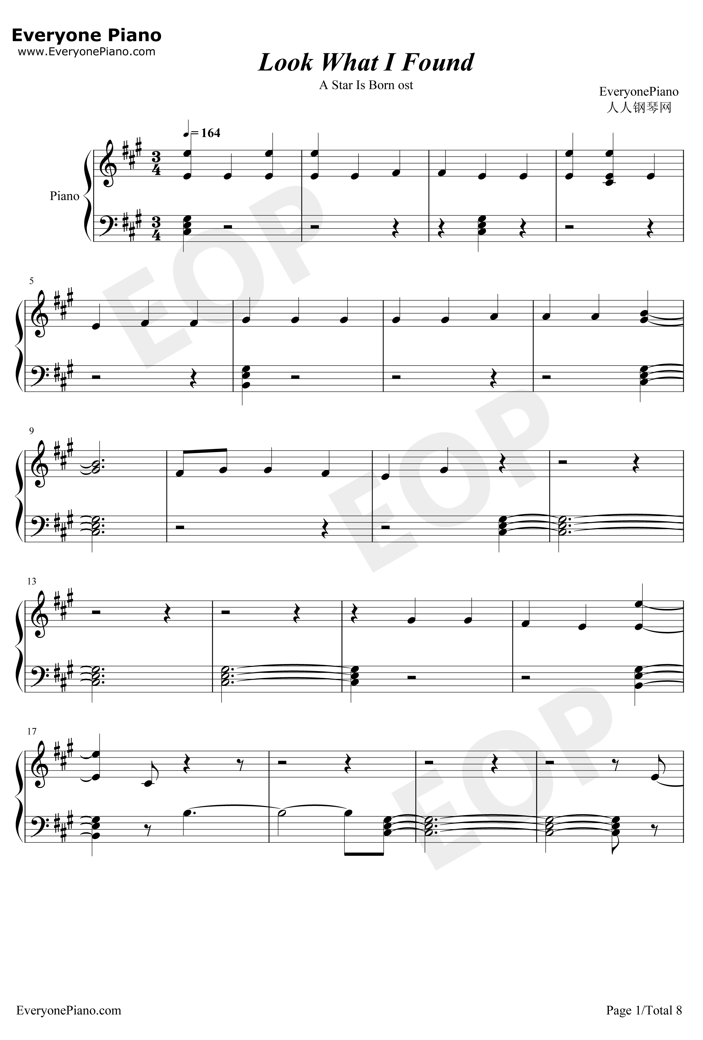 Look What I Found钢琴谱-Lady Gaga1