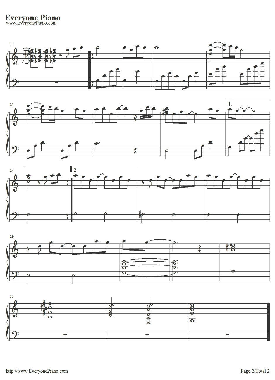 My Song钢琴谱-GirlsDeadMonster（marina）-AngelBeats!插入曲2