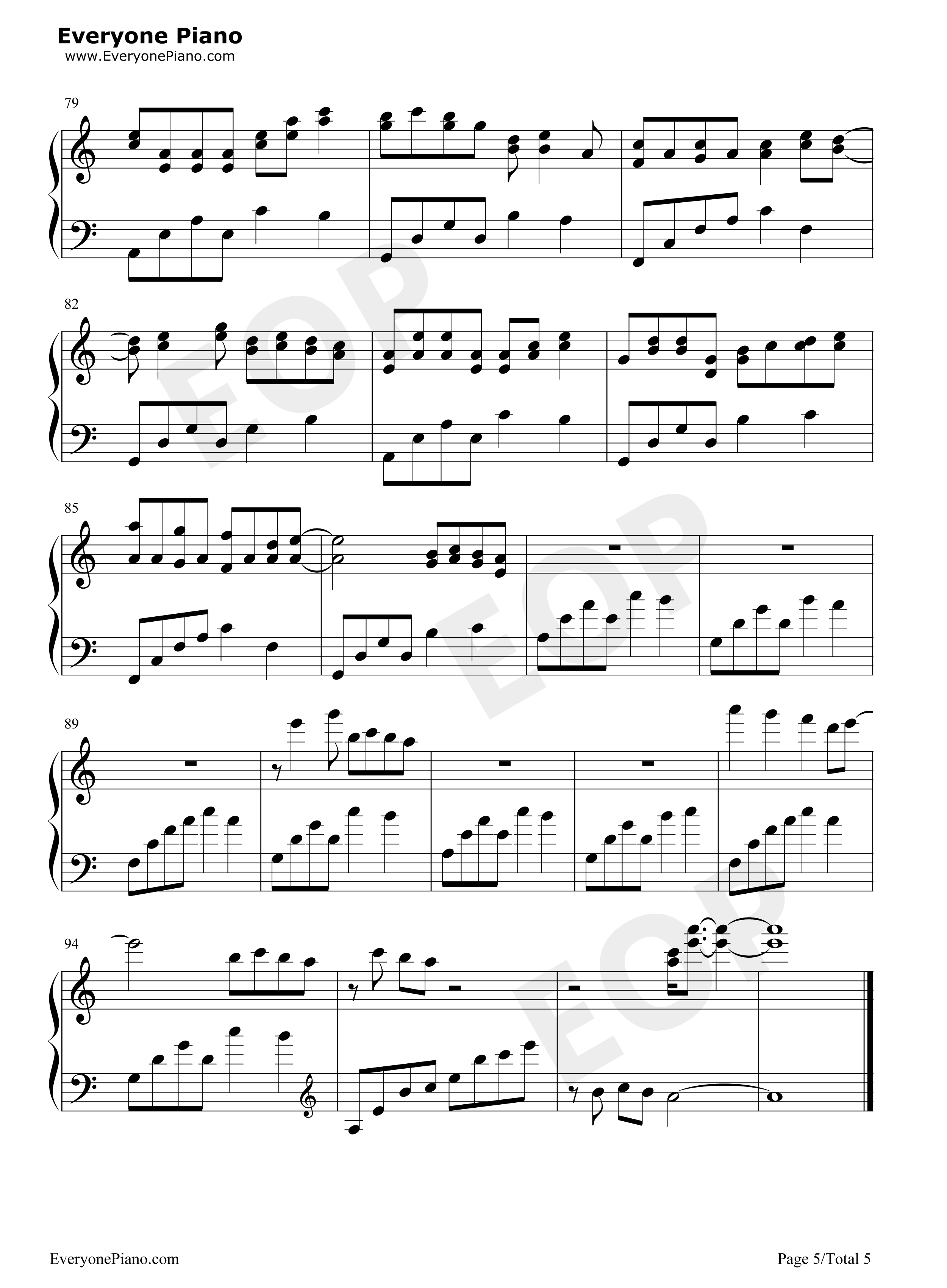 一米阳光钢琴谱-M小冯达5