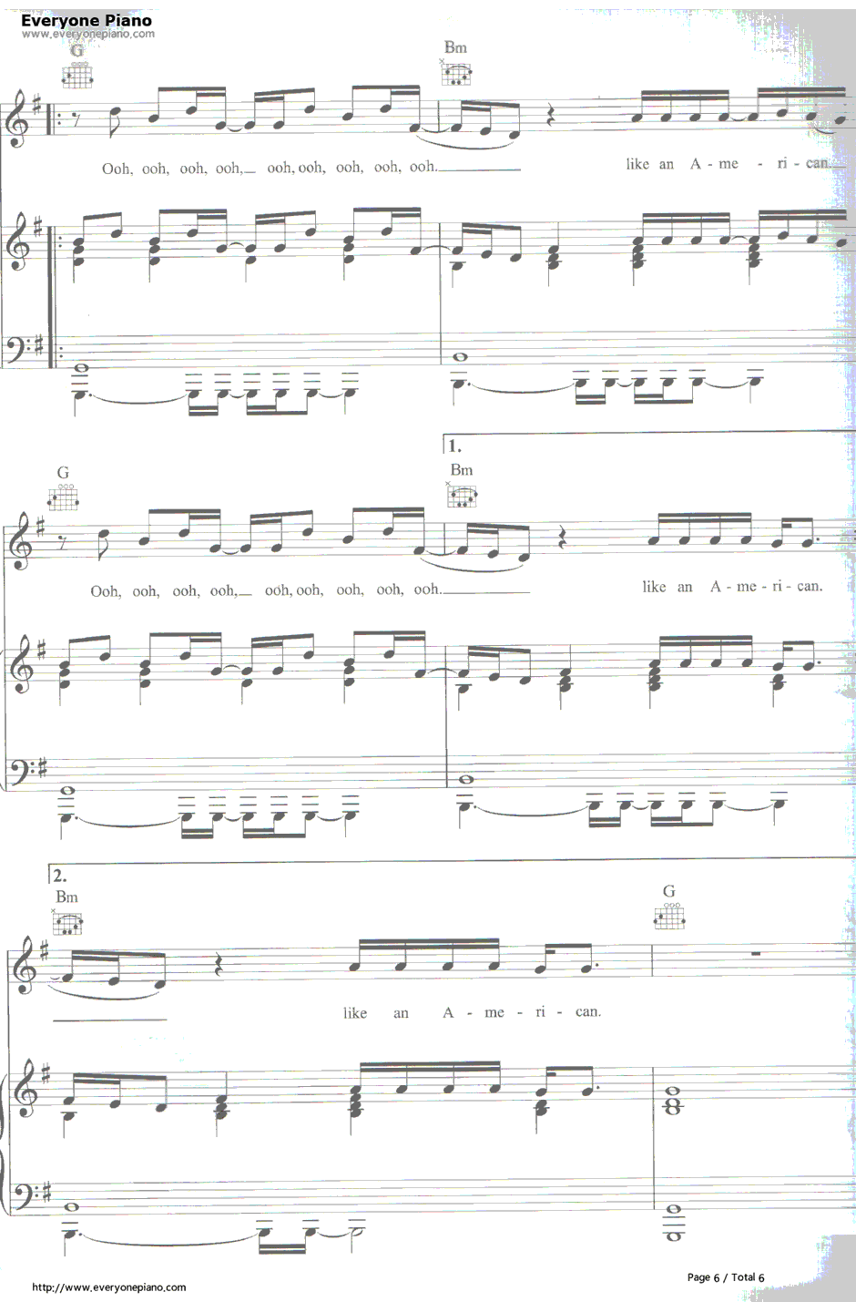 American钢琴谱-LanaDelRey6