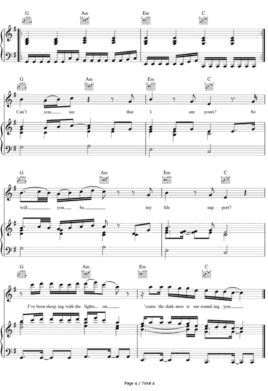 Life Support钢琴谱-Sam Smith4
