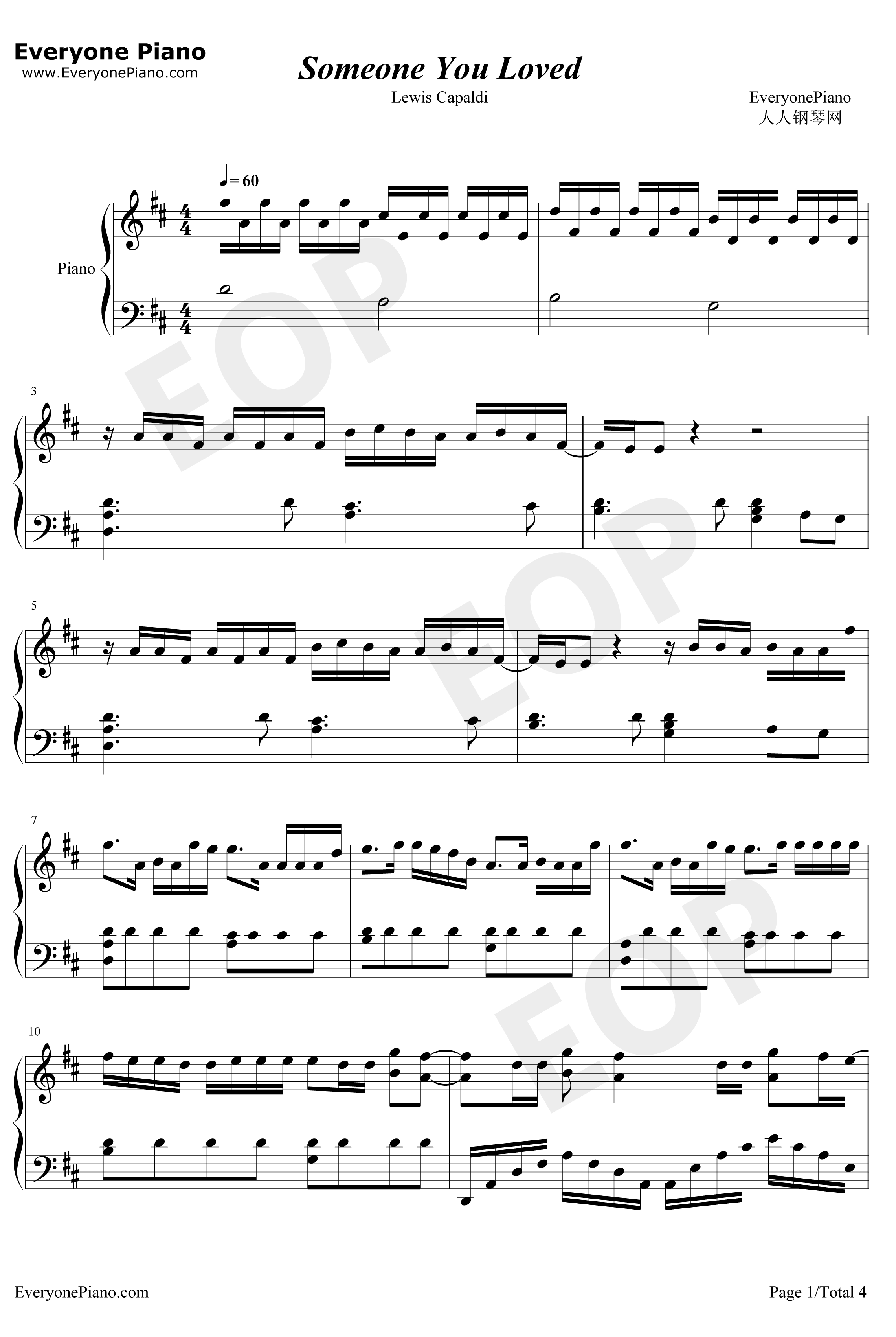 Someone You Loved钢琴谱-Lewis Capaldi1