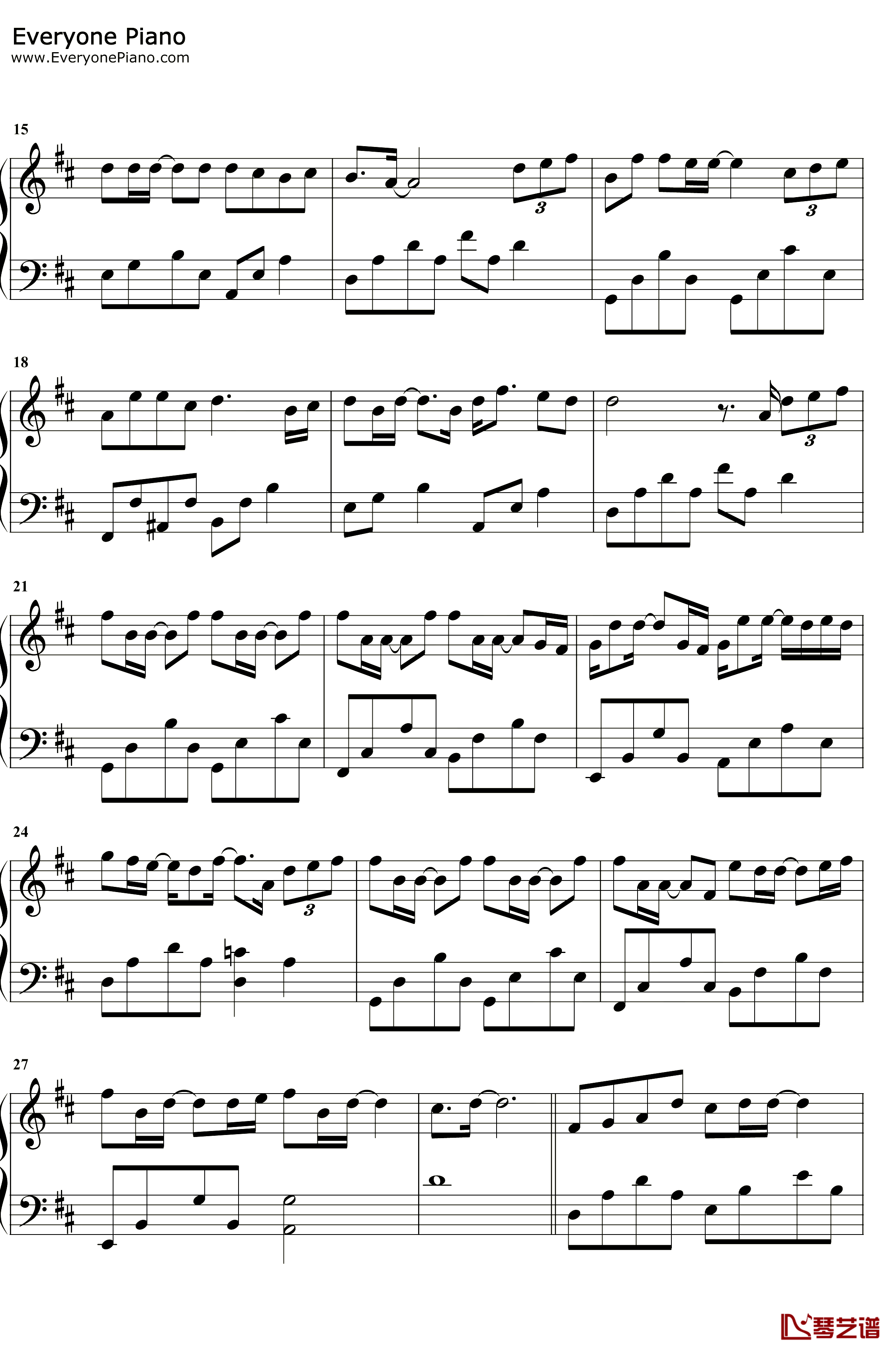 忽而今夏钢琴谱-汪苏泷-忽而今夏同名主题曲2