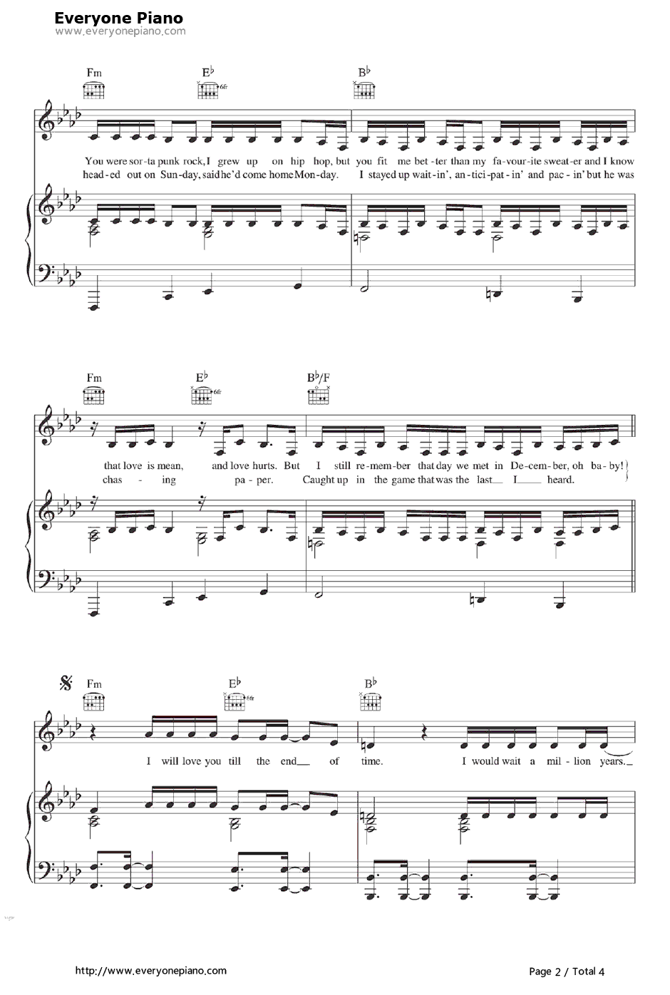Blue Jeans钢琴谱-LanaDelRey2