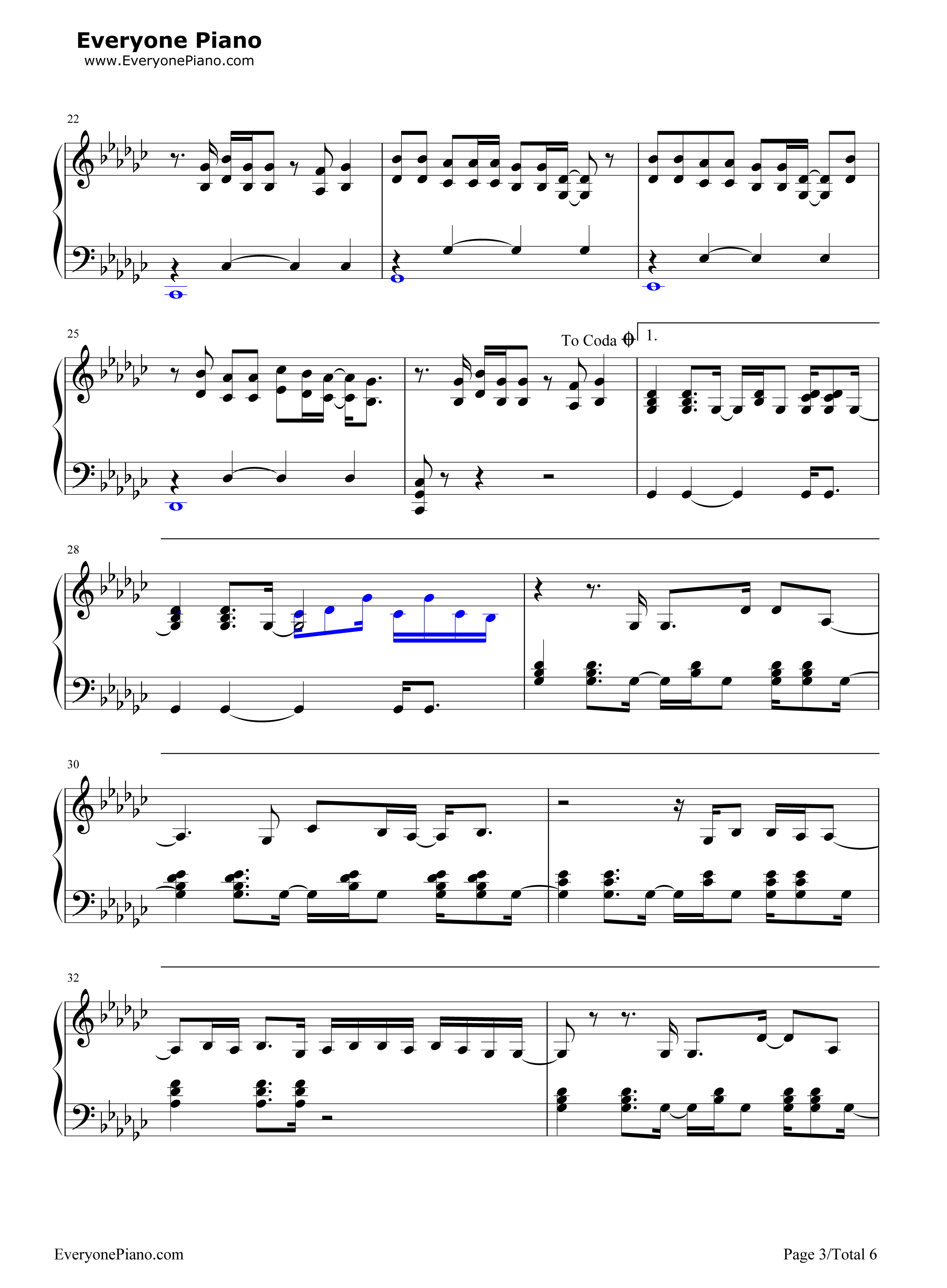 Everything Has Changed钢琴谱-Taylor Swift3