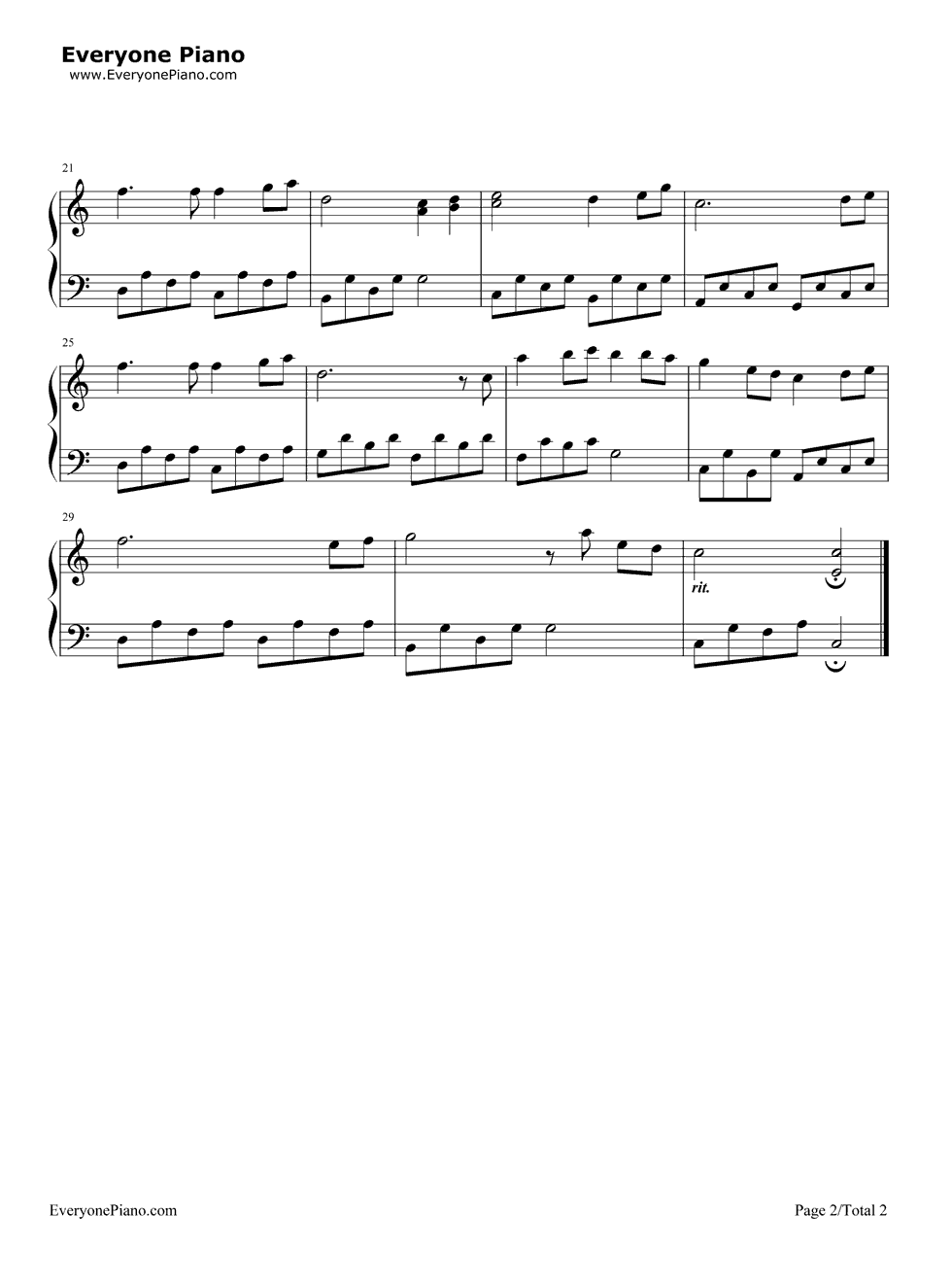 One Moment in Time钢琴谱-Whitney Houston2