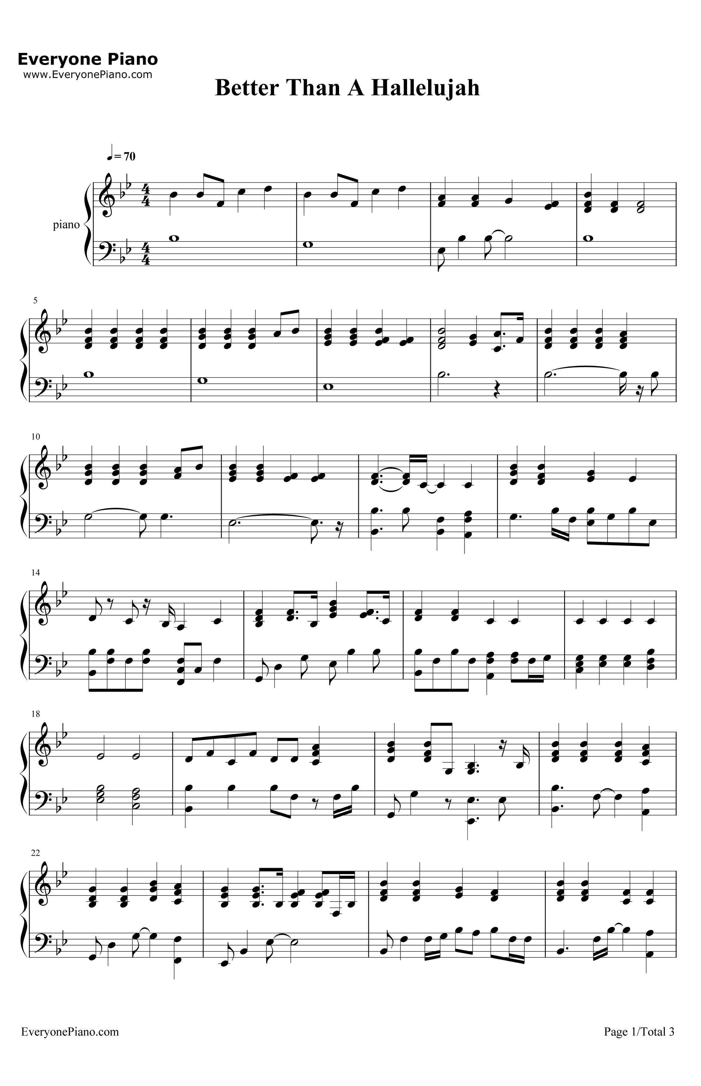 BetterThanAHallelujah钢琴谱-SarahHart-真心祈祷1